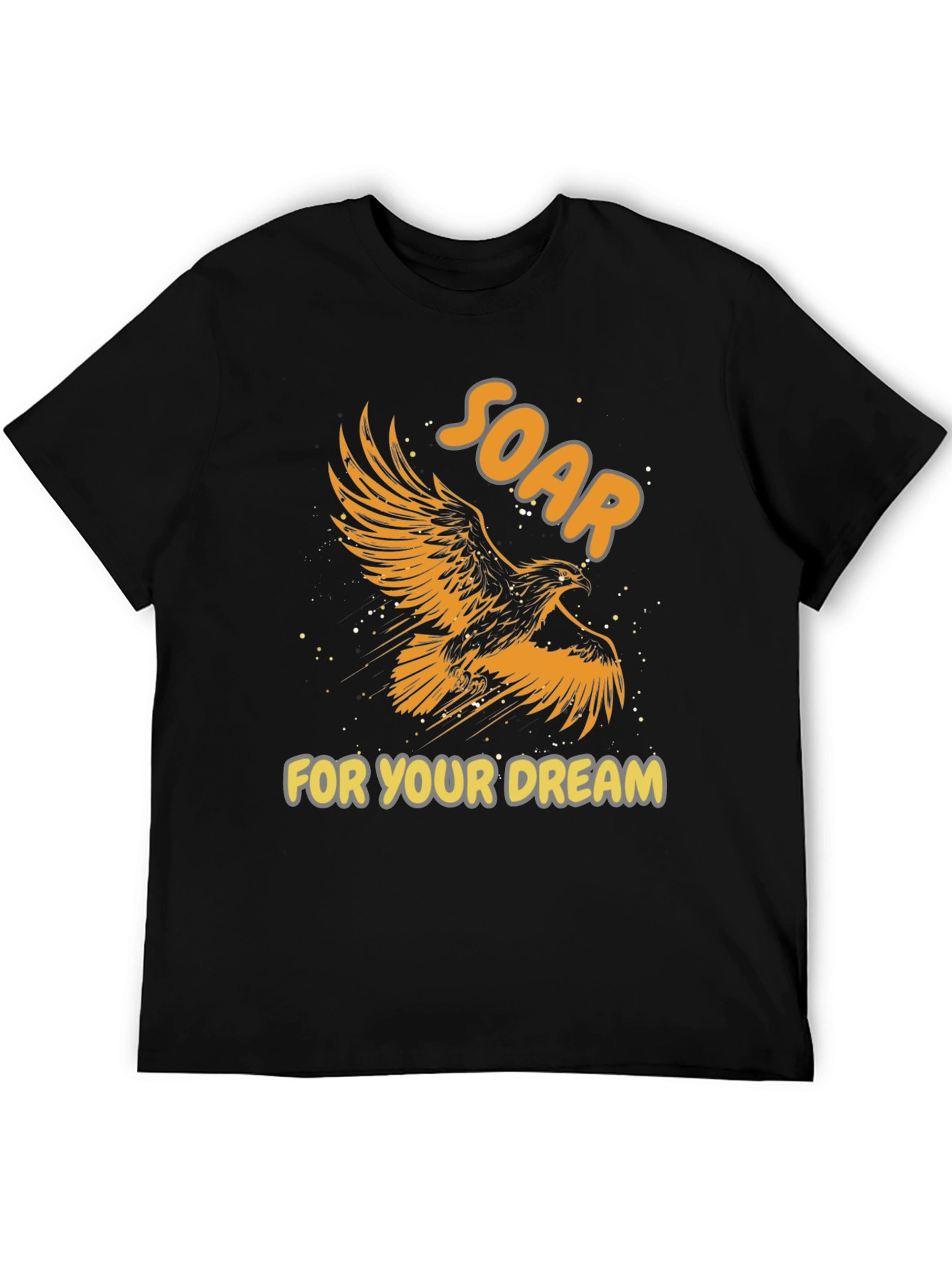 Black Soar for Your Dream Graphic Tee - Inspiring Eagle Design view 5