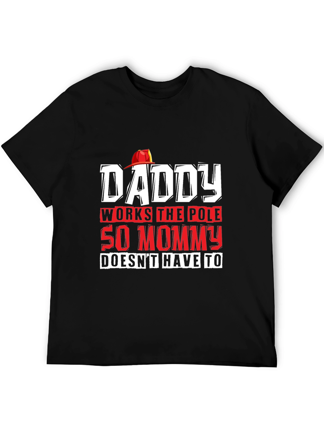 Black Daddy Works The Pole Funny Graphic T-Shirt view 5