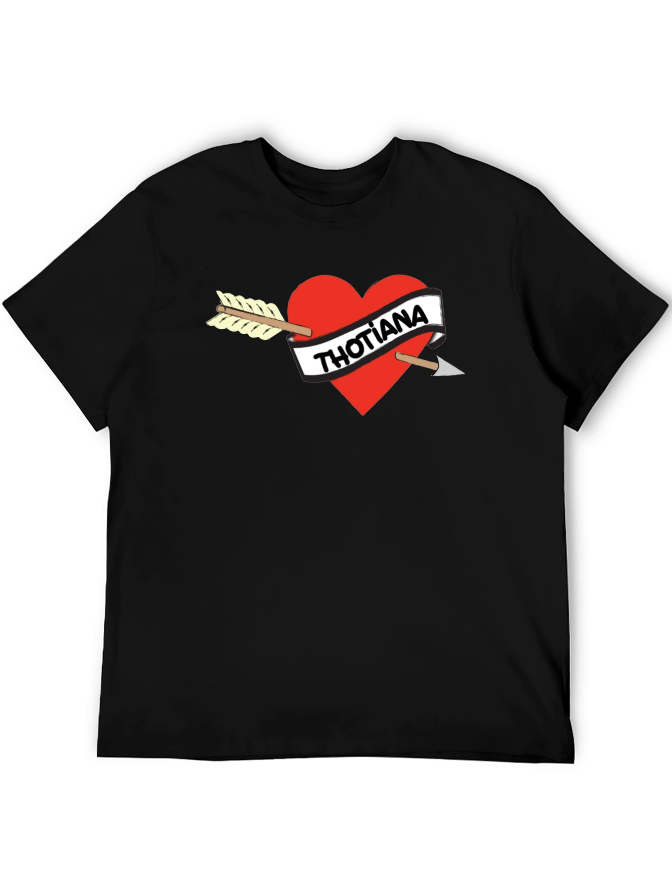 Black Thotiana Heart Arrow Graphic Tee - Unisex Black T-Shirt view 5