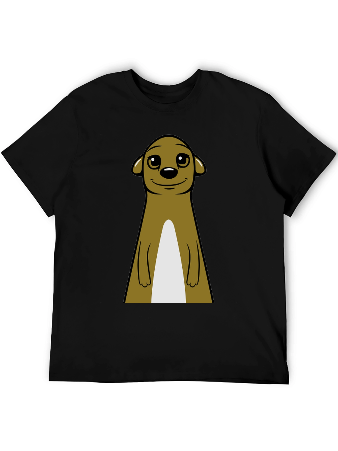 Black Meerkat Graphic Tee - Classic Crew Neck view 5