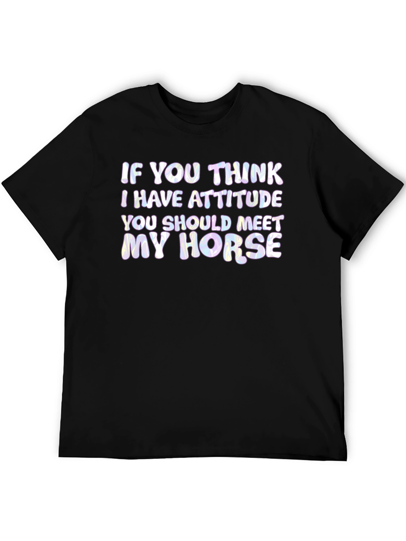 Black Funny Horse Attitude Graphic Tee - Unisex view 5