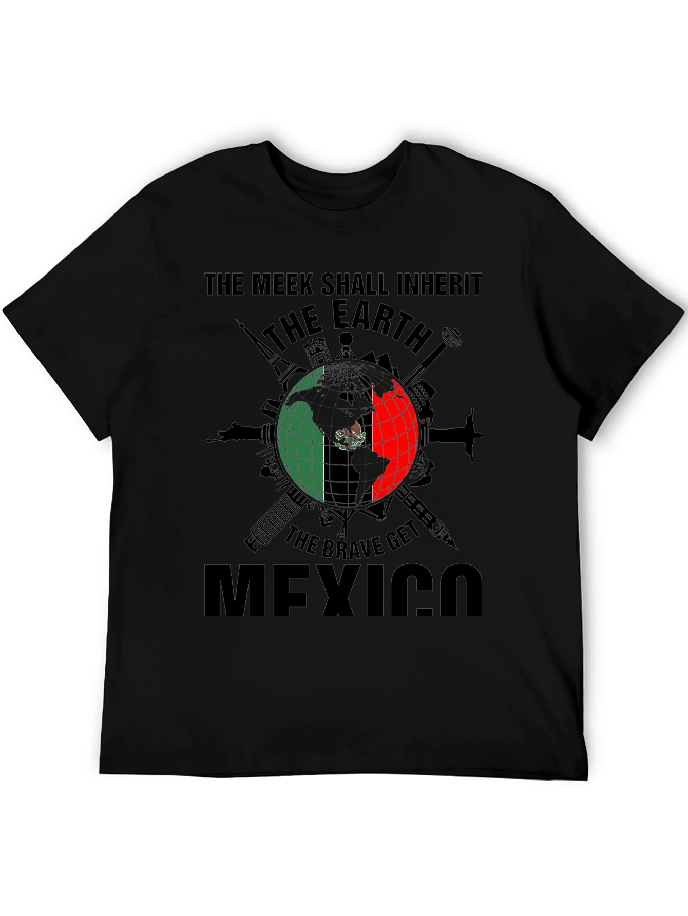 Black Meek Inherit Earth, Brave Get Mexico Tee view 5