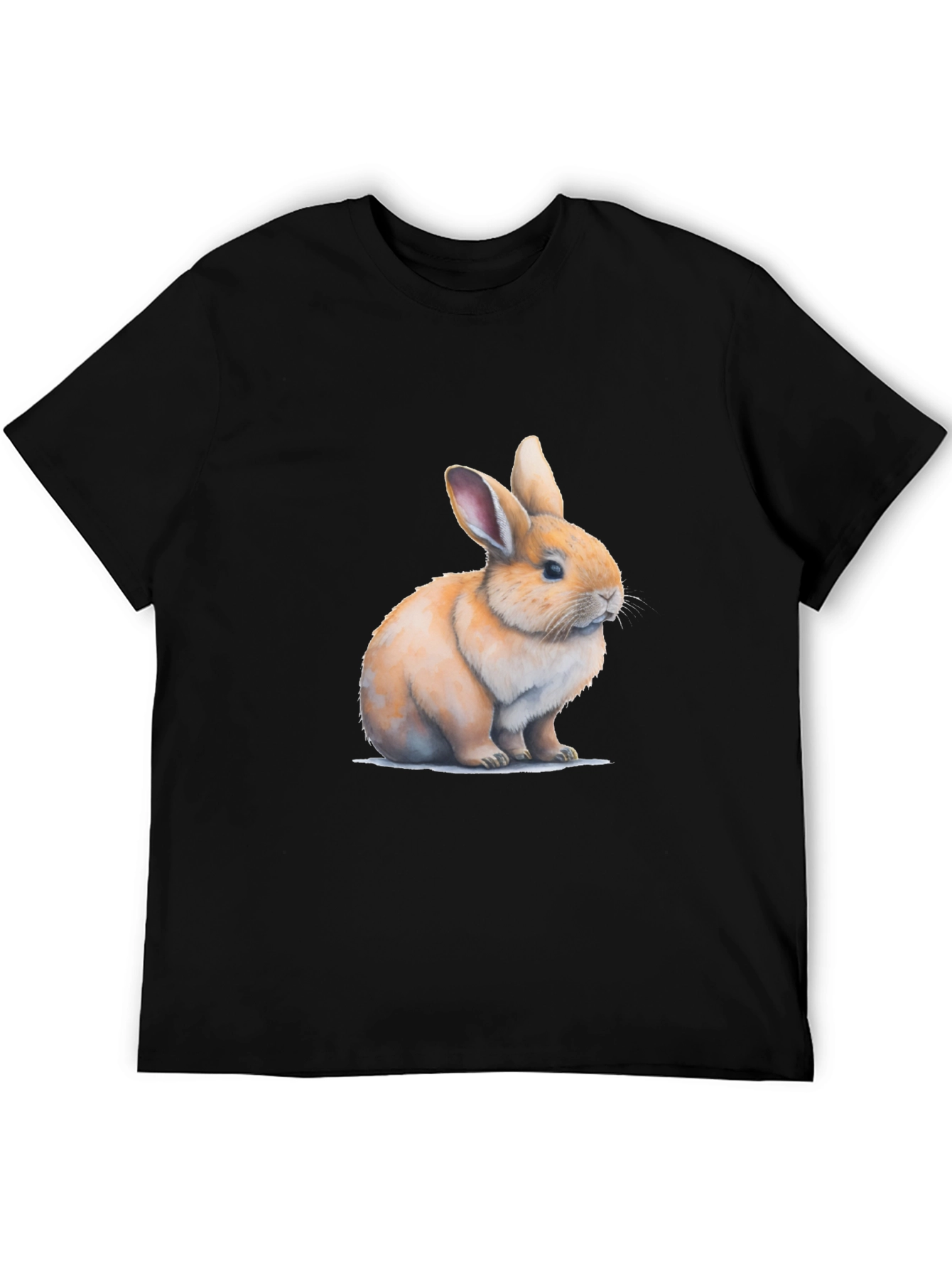 Cute Bunny Graphic Black T-Shirt - 5