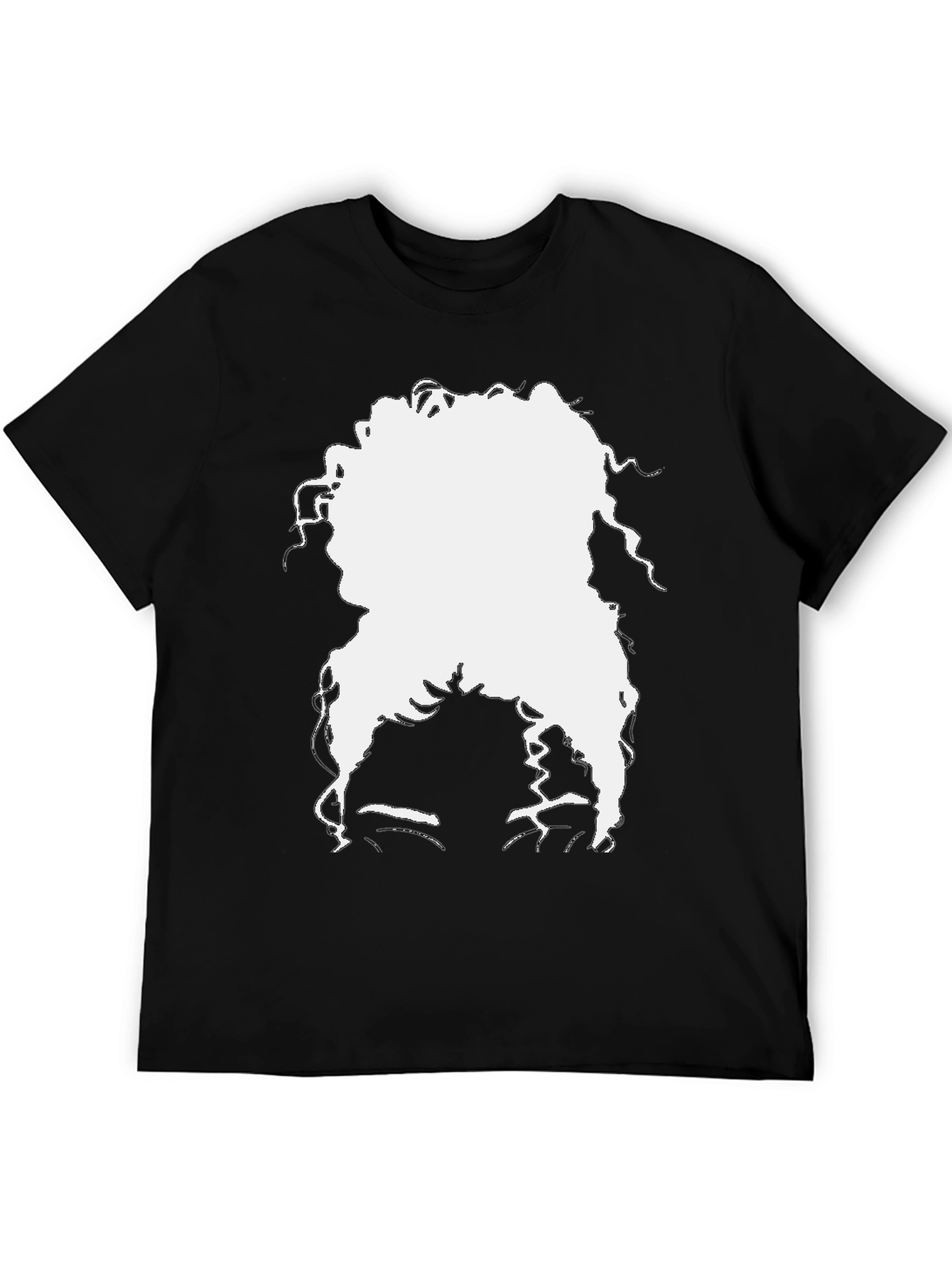 Black Silhouette Afro T-Shirt - Black Casual Tee view 5