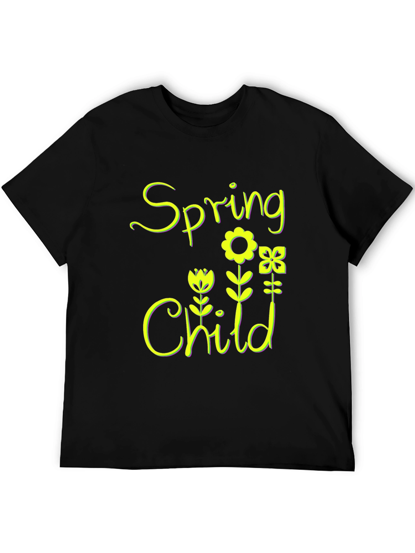 Black Spring Child Floral Black T-Shirt view 5