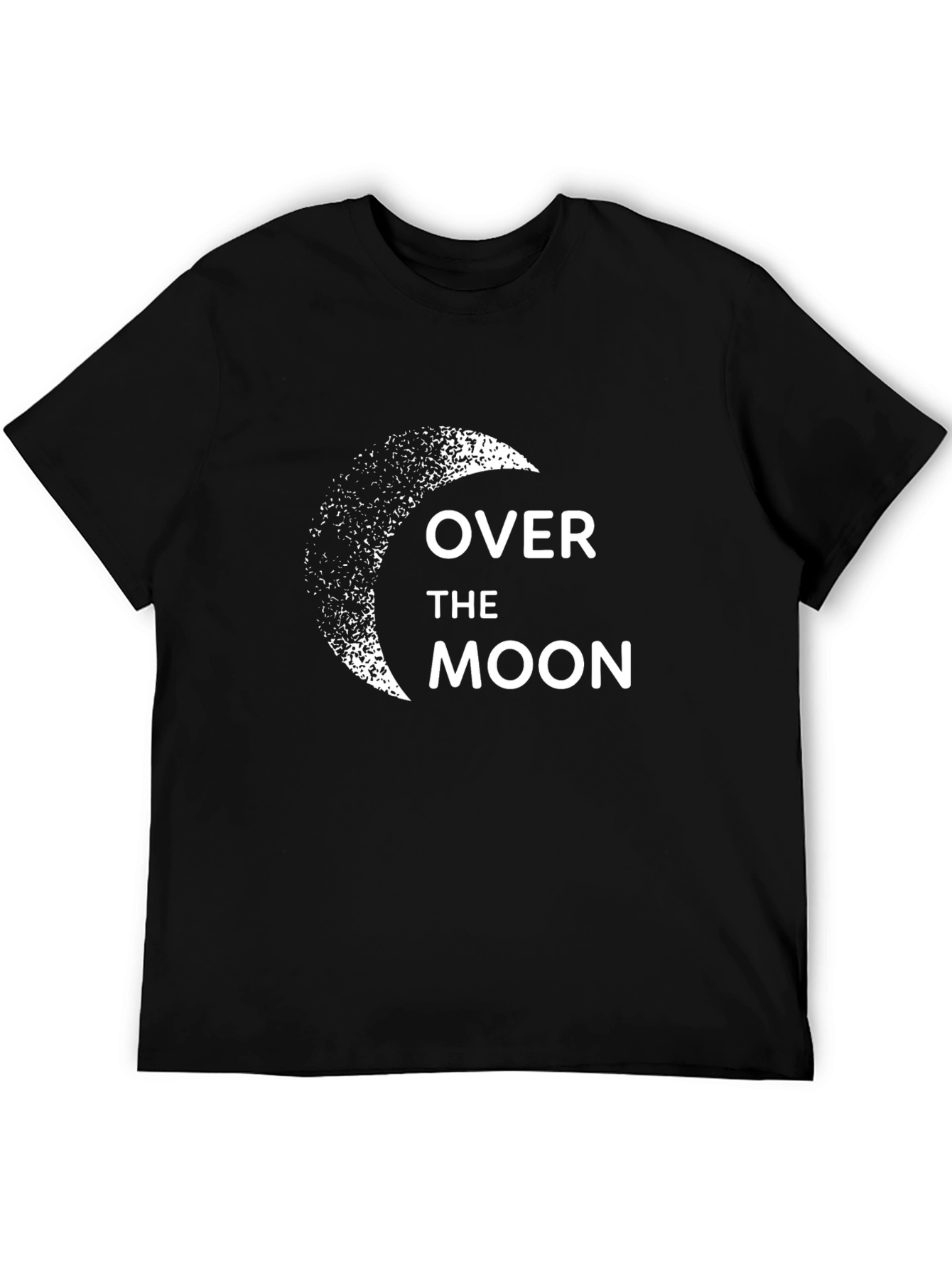Black Over the Moon Graphic Tee - Soft Cotton Black T-Shirt view 5