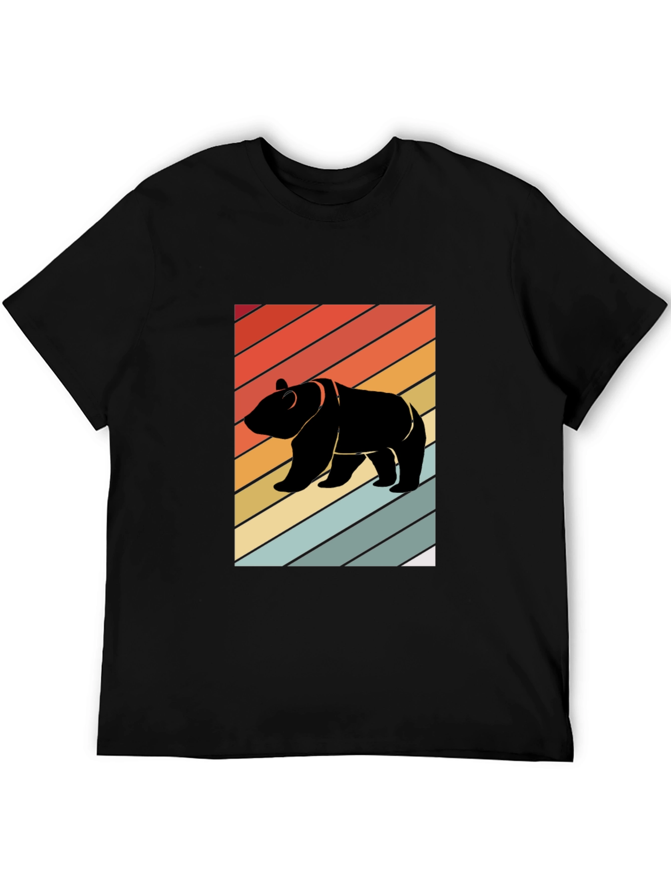 Black Retro Bear Graphic Tee - Black view 5