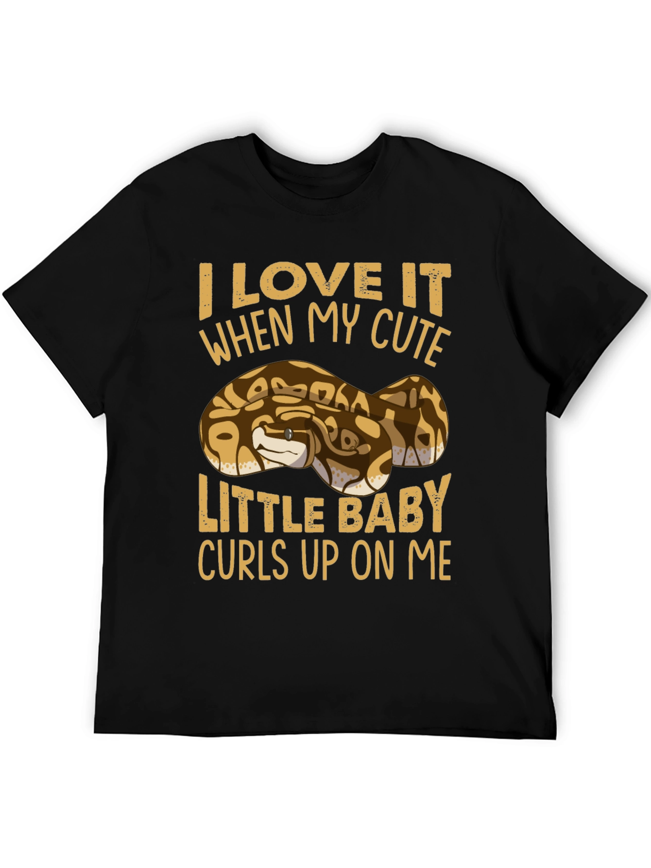 Black Cute Ball Python T-Shirt view 5