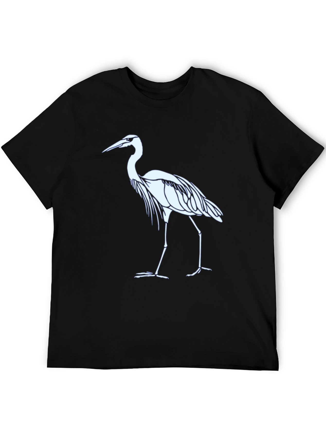 Black Heron Graphic Tee - Black Cotton Blend T-Shirt view 5