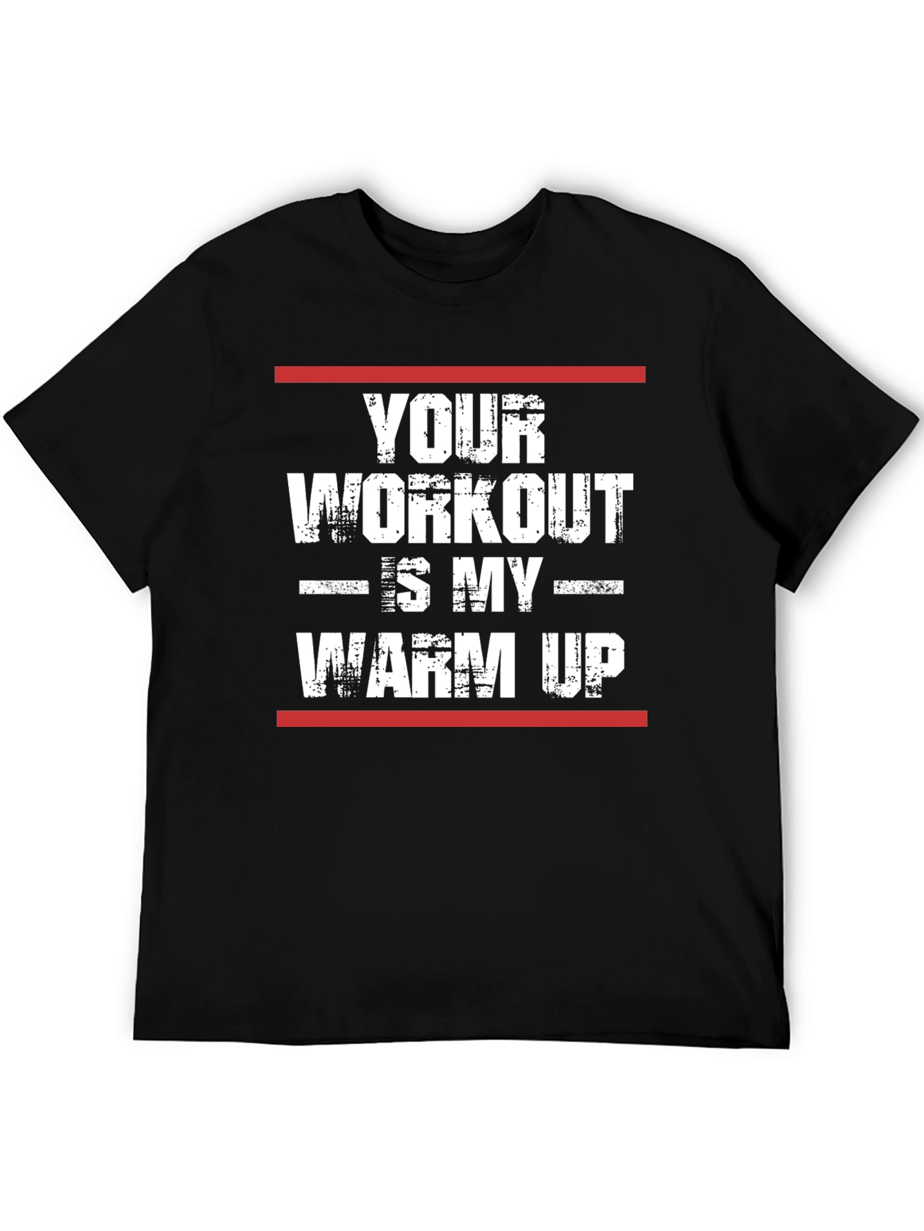 Black Workout Humor T-Shirt - 'Your Workout is My Warm Up' view 5