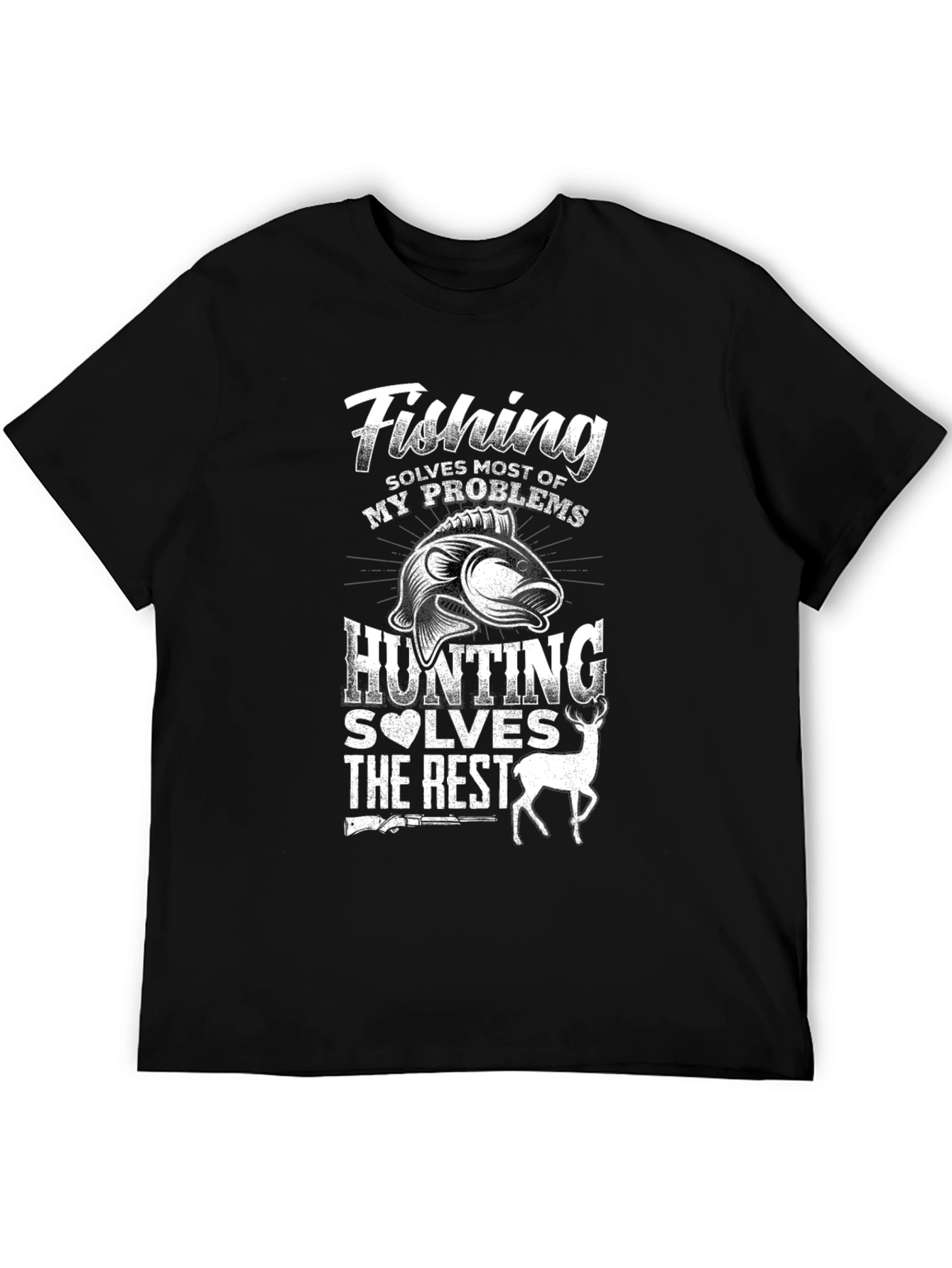 Black Fishing and Hunting T-Shirt view 5