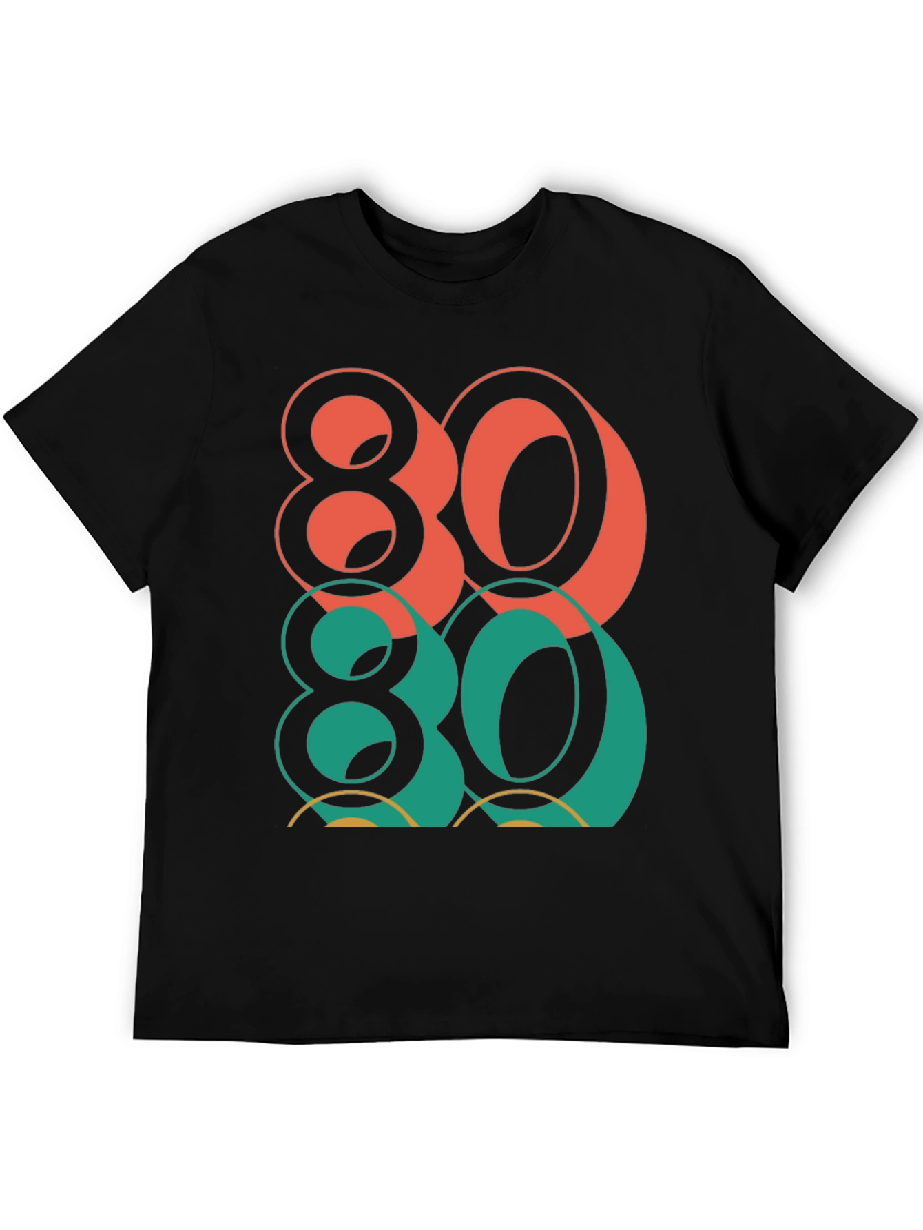Black Retro 80's Graphic Tee - Bold Style view 5
