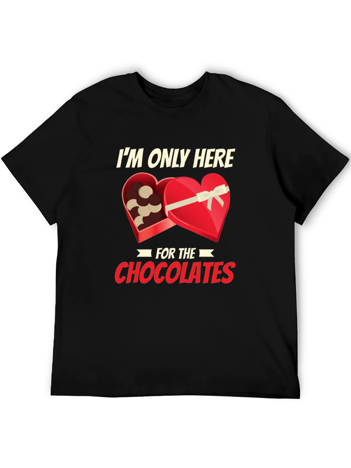 Black Chocolate Lover T-Shirt: I'm Only Here for the Chocolates view 5