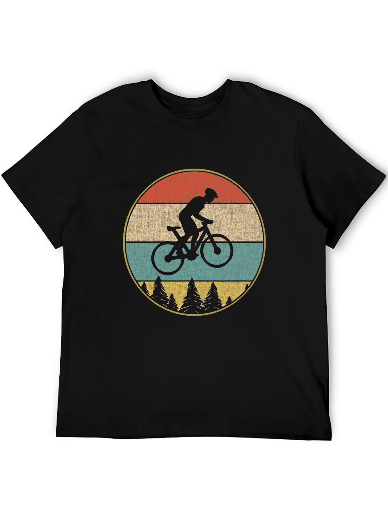 Black Retro Mountain Bike T-Shirt view 5
