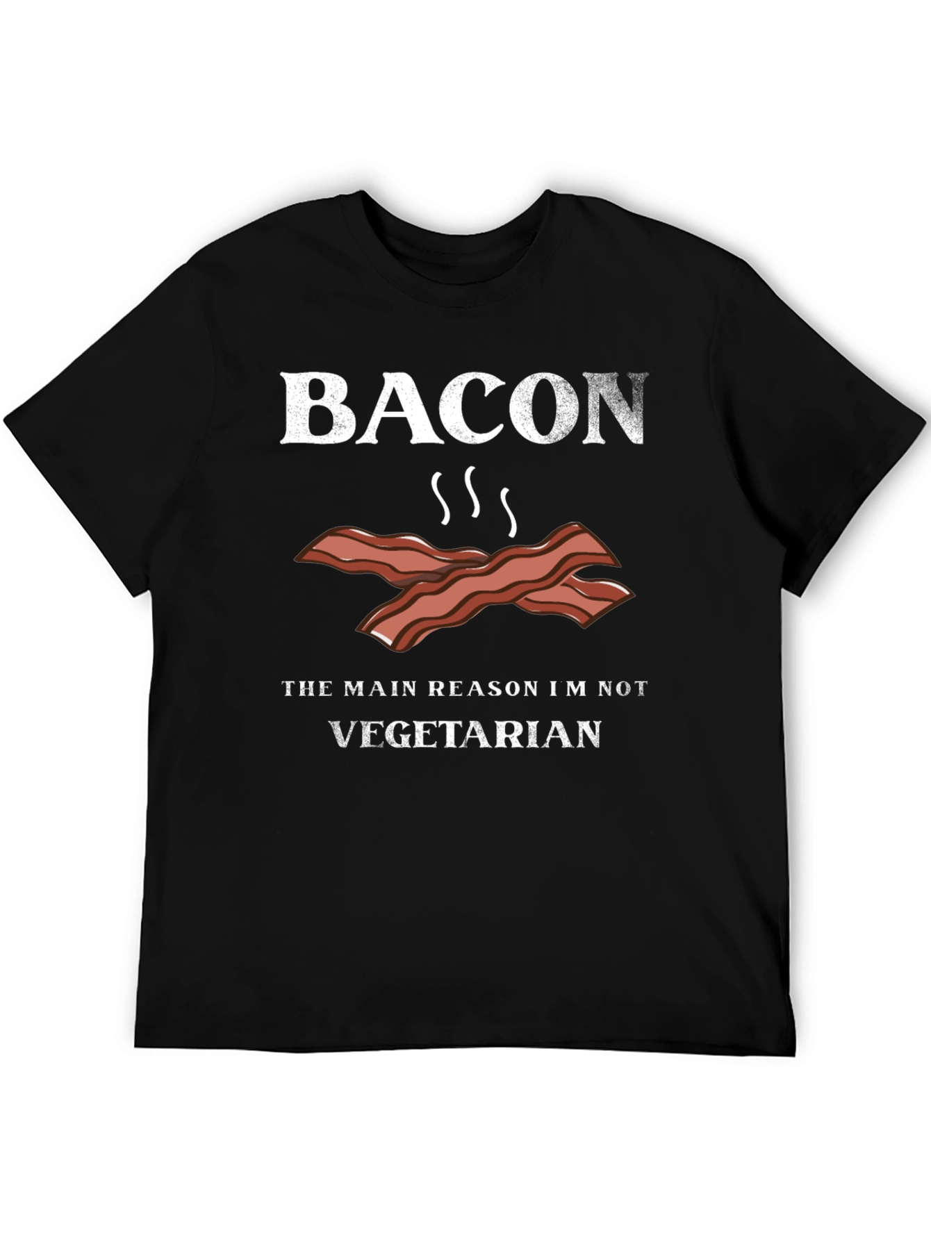 Black Bacon Lover T-Shirt: The Main Reason I'm Not Vegetarian view 5