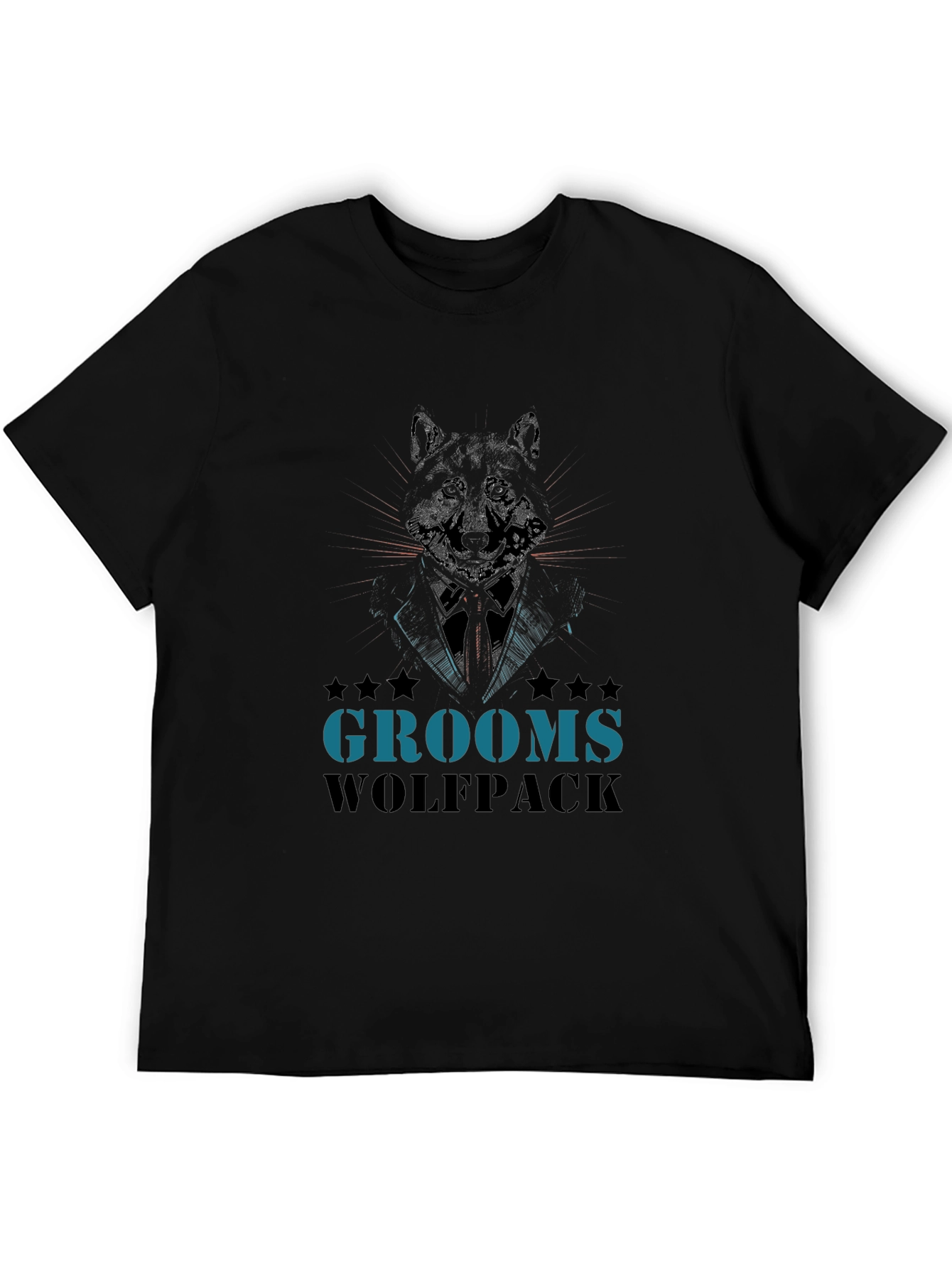 Black Grooms Wolfpack Graphic T-Shirt view 5