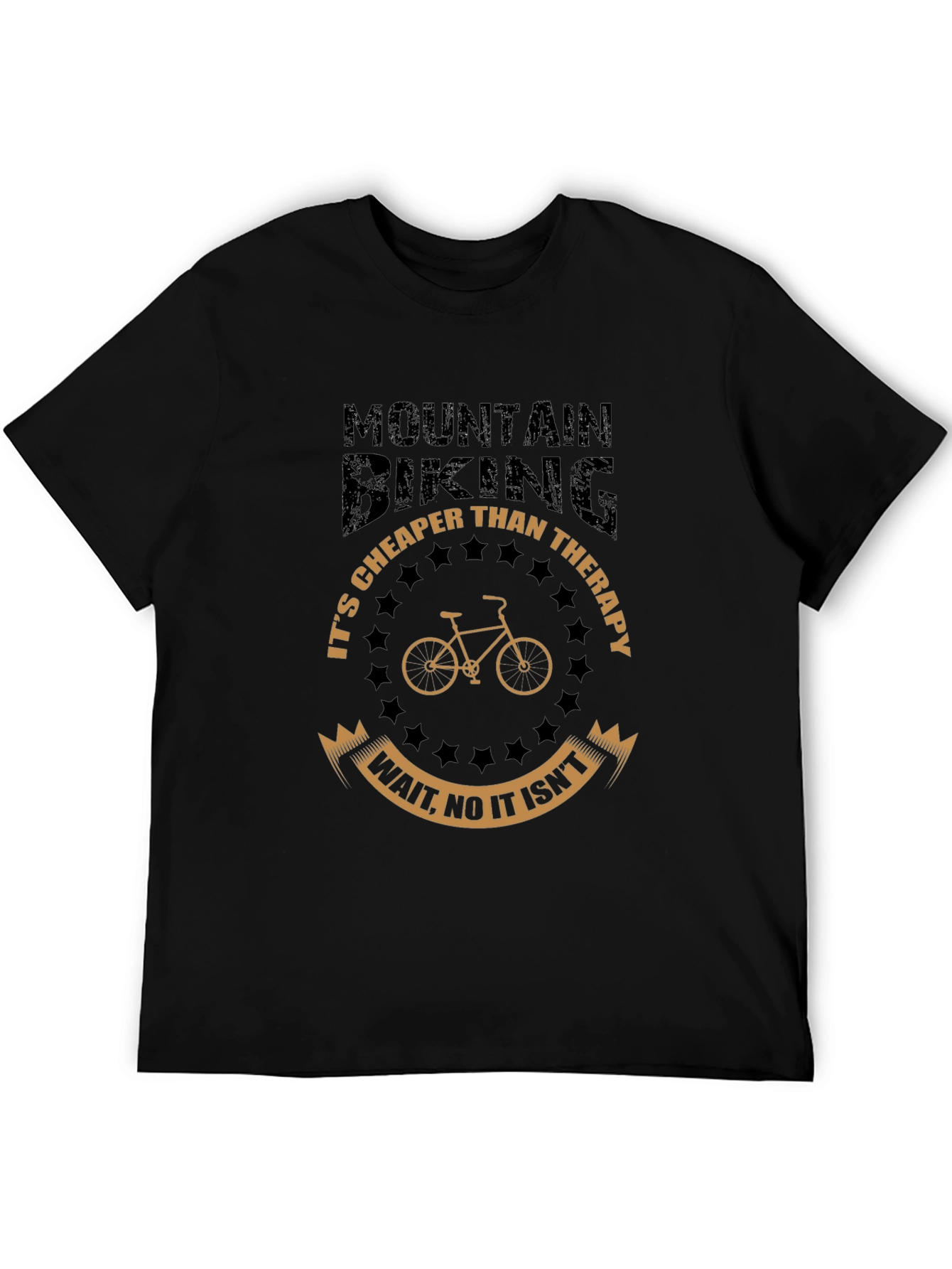 Black Mountain Biking Therapy T-Shirt Funny Bike Tee view 5