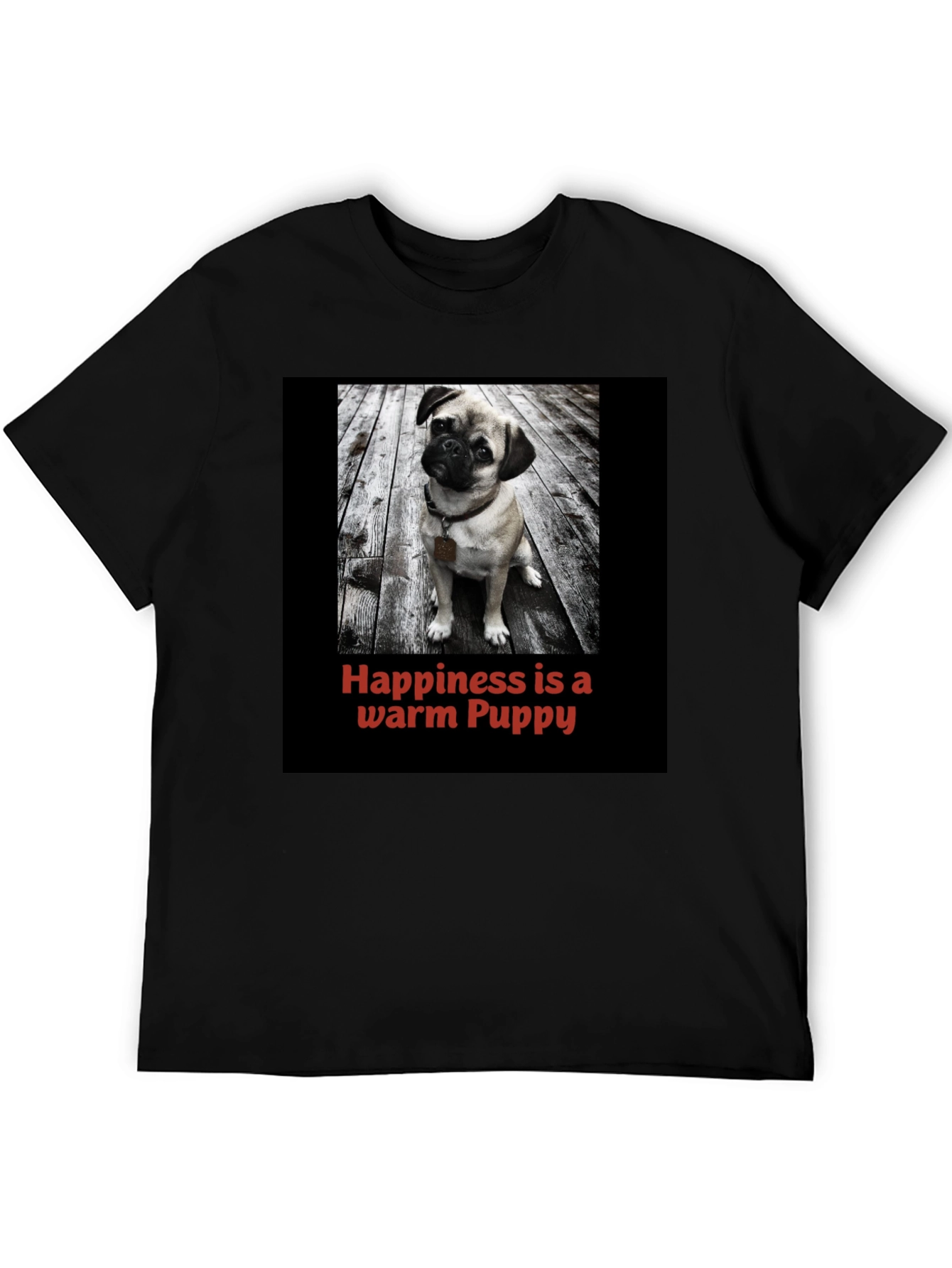 Black Happiness is a Warm Puppy T-Shirt view 5