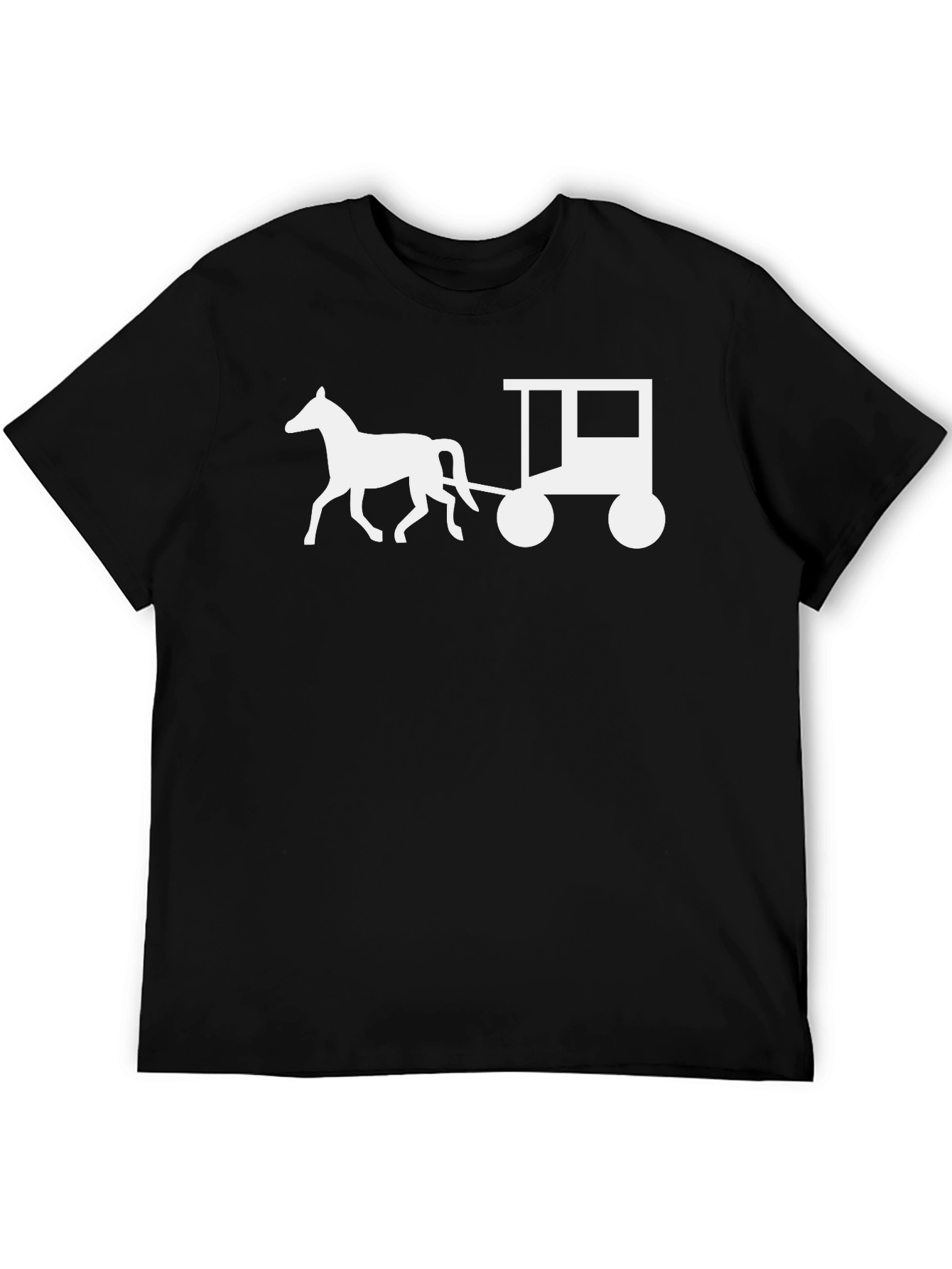Black Horse and Cart Graphic Tee - Black view 5