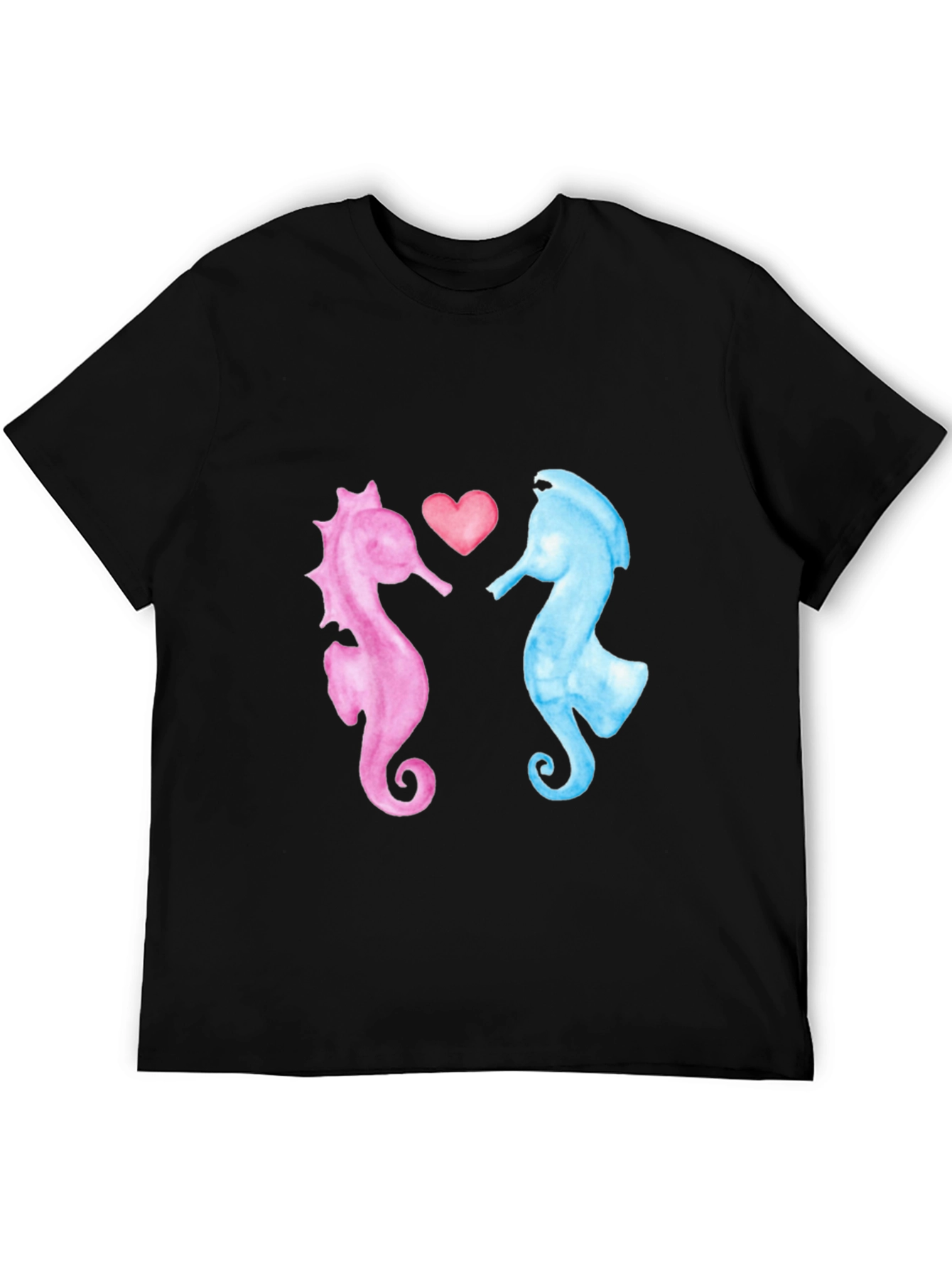 Black Sea Horse Love T-Shirt view 5