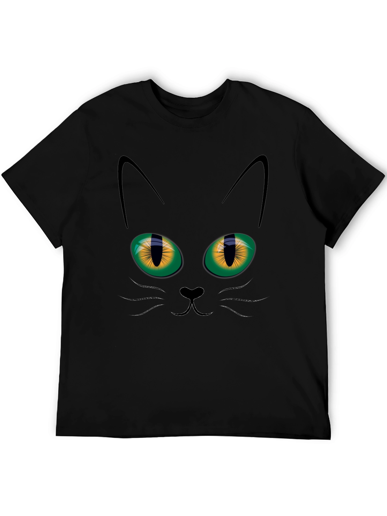 Black Black Cat Face Graphic T-Shirt view 5