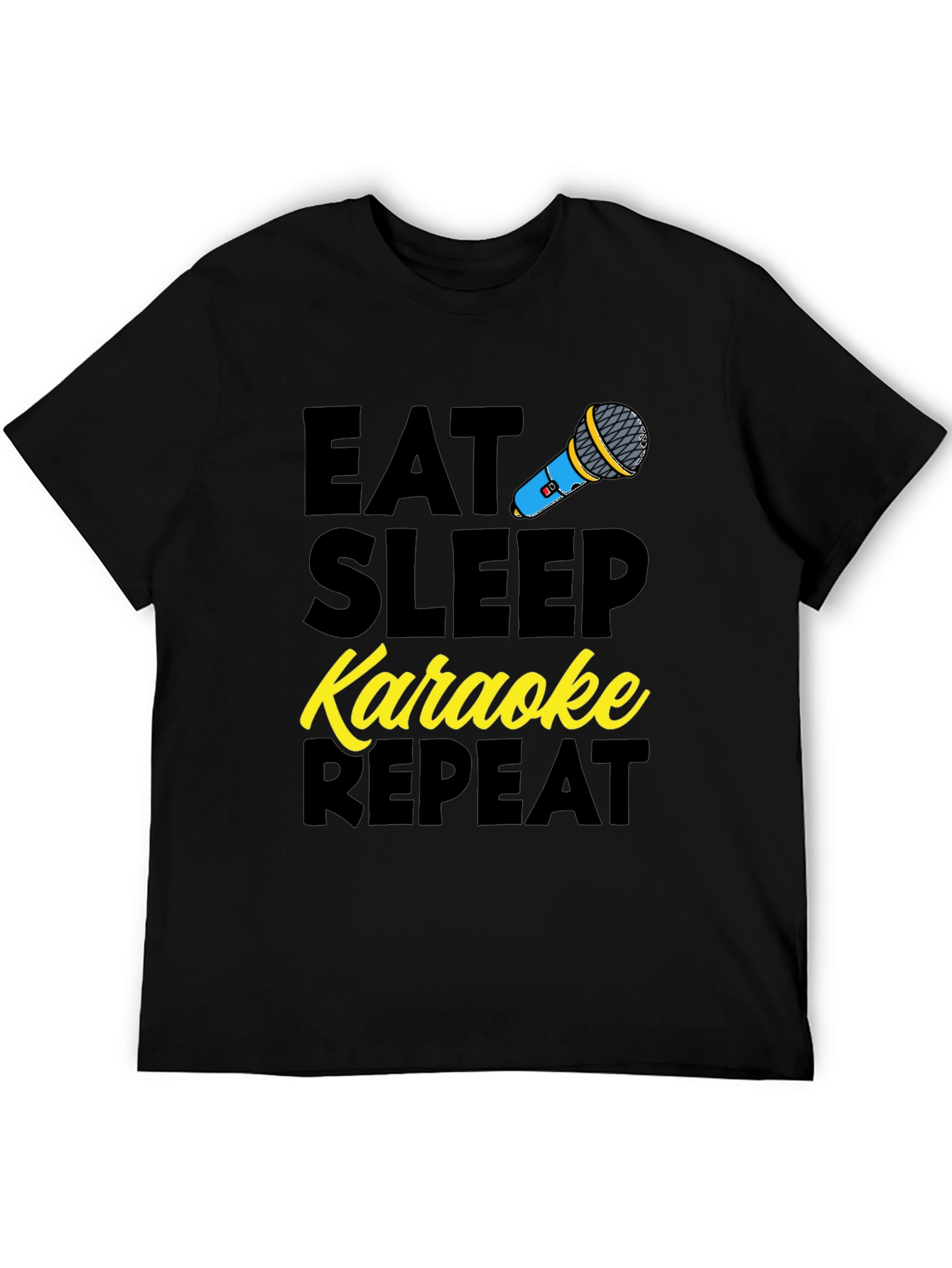 Black Eat Sleep Karaoke Repeat Graphic Tee view 5