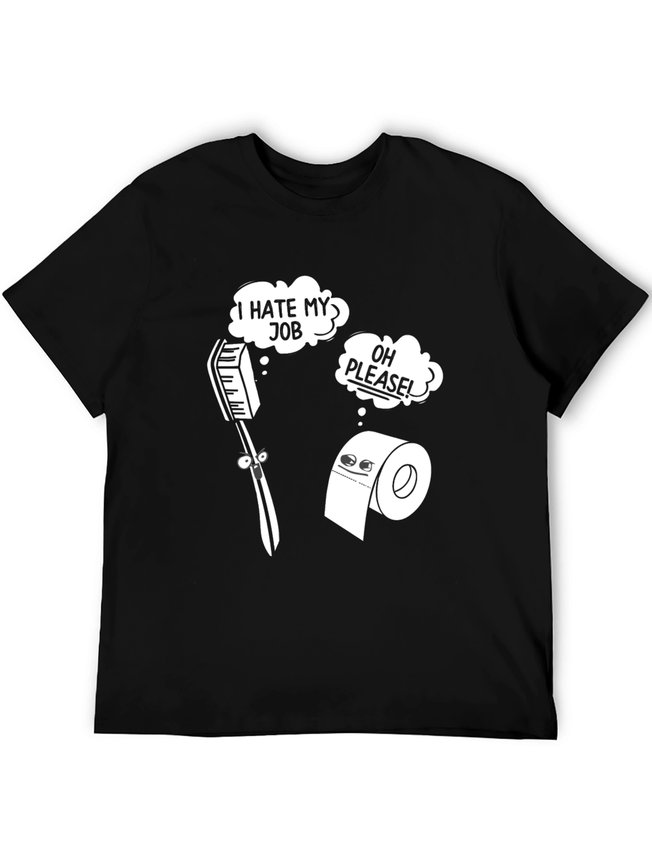 Black Humorous 'I Hate My Job' Graphic Tee view 5