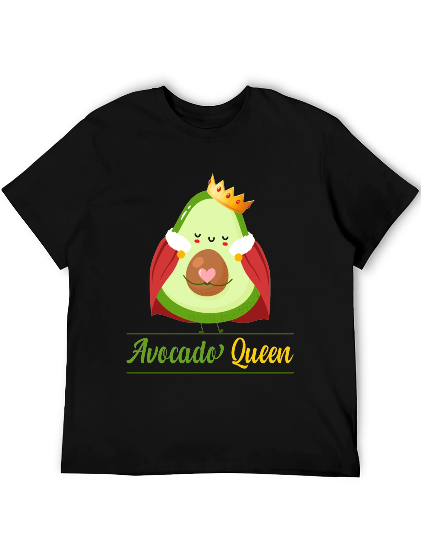 Black Avocado Queen T-Shirt - Funny Fruit Tee view 5