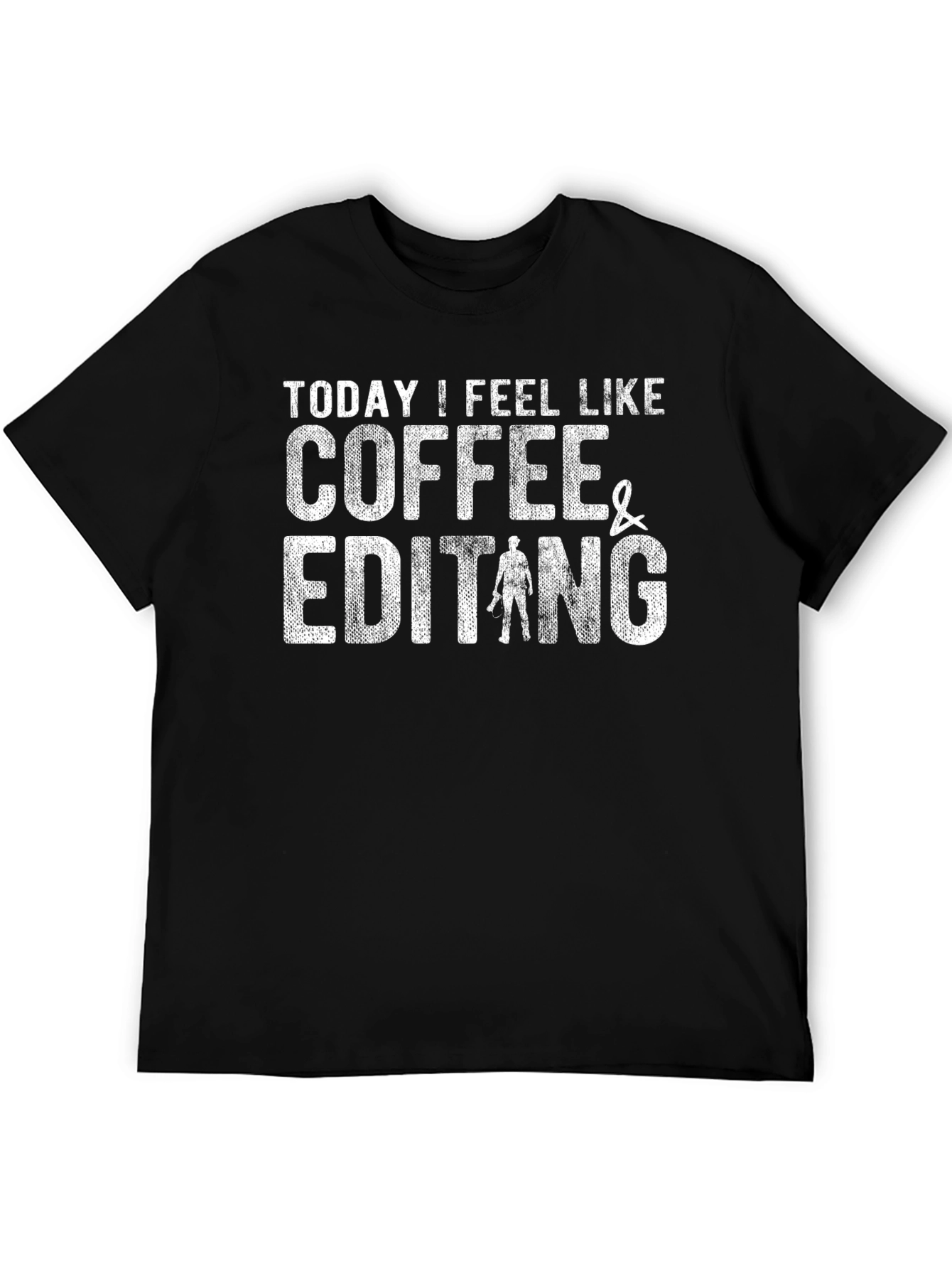 Black Coffee & Editing T-Shirt Funny Editor Tee view 5