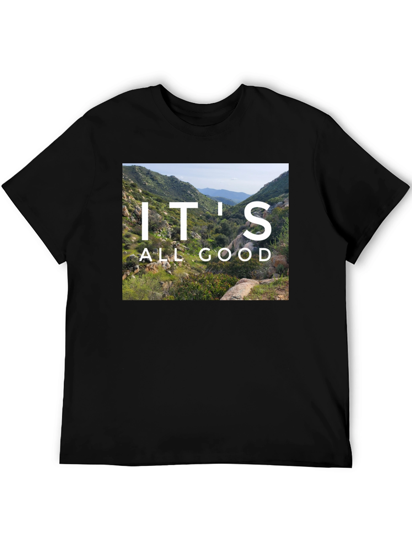 Black It's All Good Mountain Graphic Tee view 5