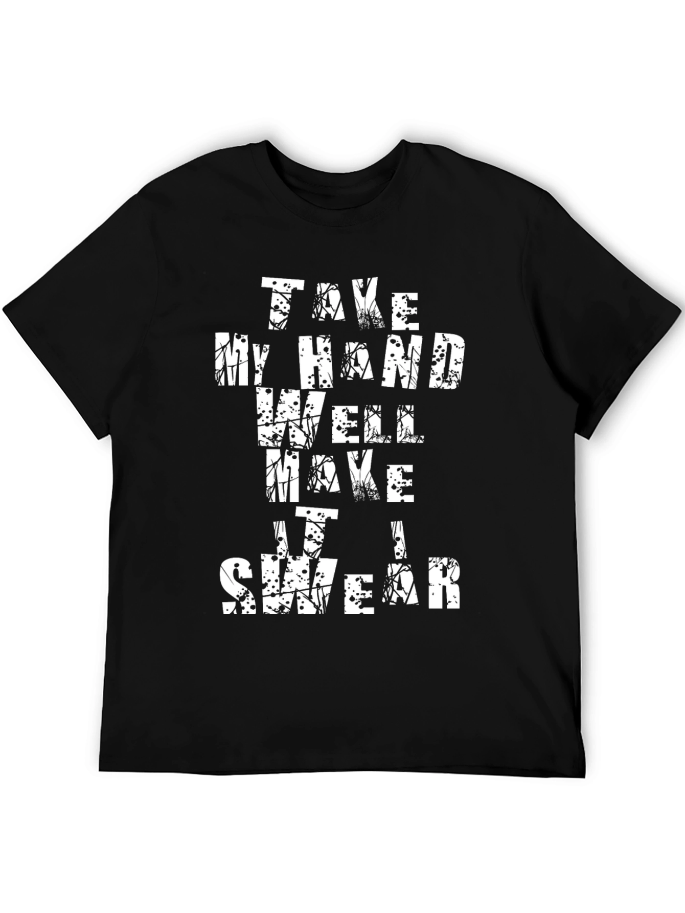 Black Take My Hand Graphic Tee - Stylish Black T-Shirt view 5
