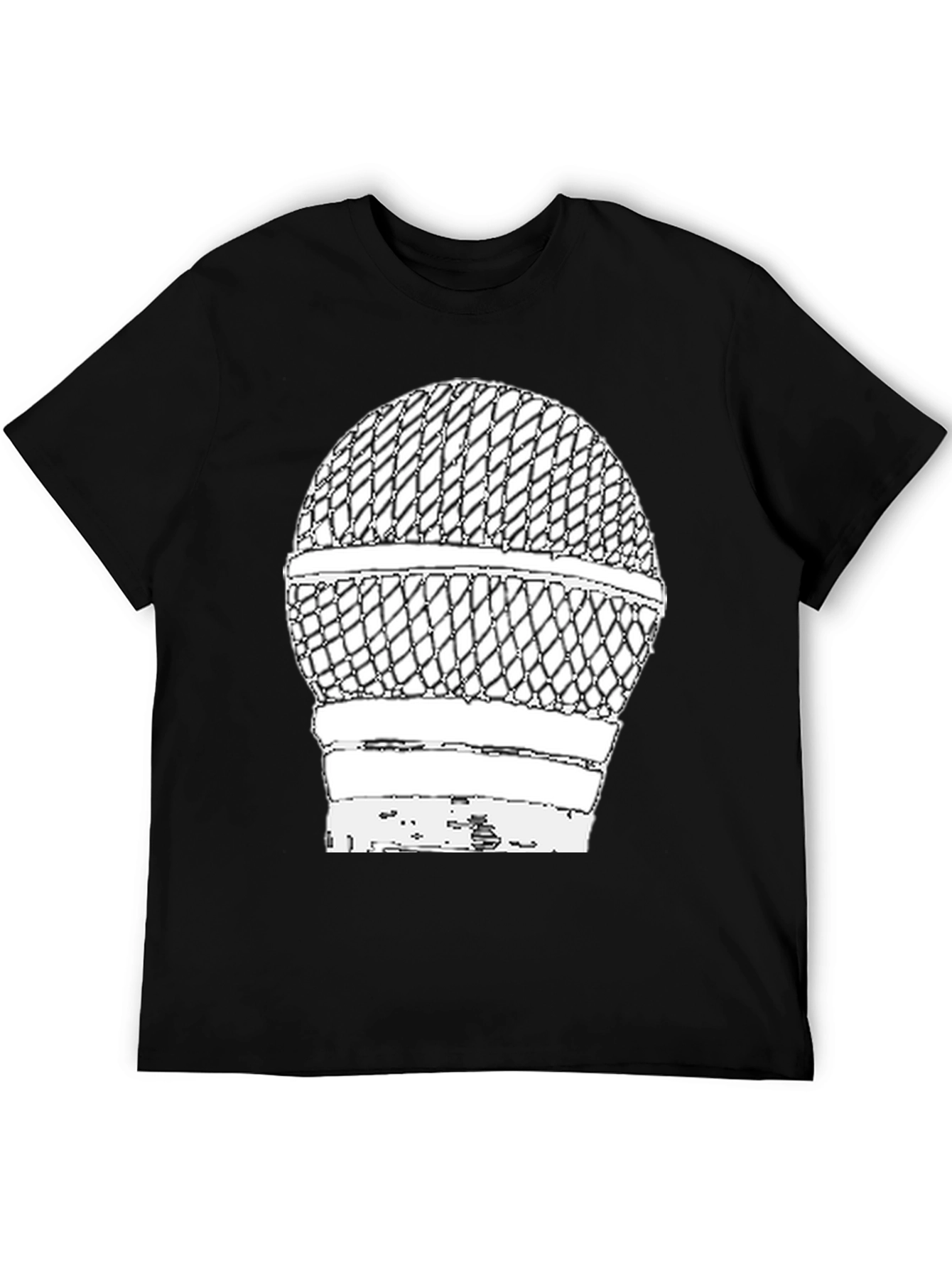 Black Vintage Microphone Graphic T-Shirt view 5