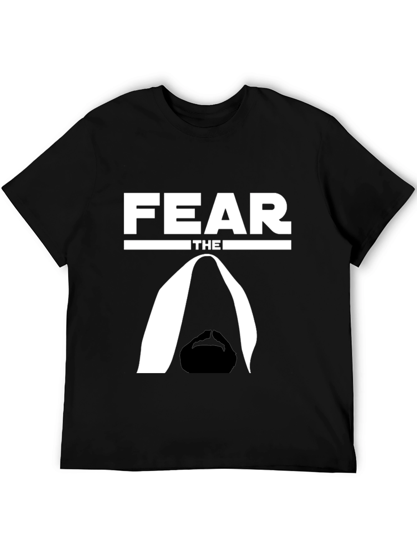 Black Fear the Beard T-Shirt - Black Cotton Tee view 5