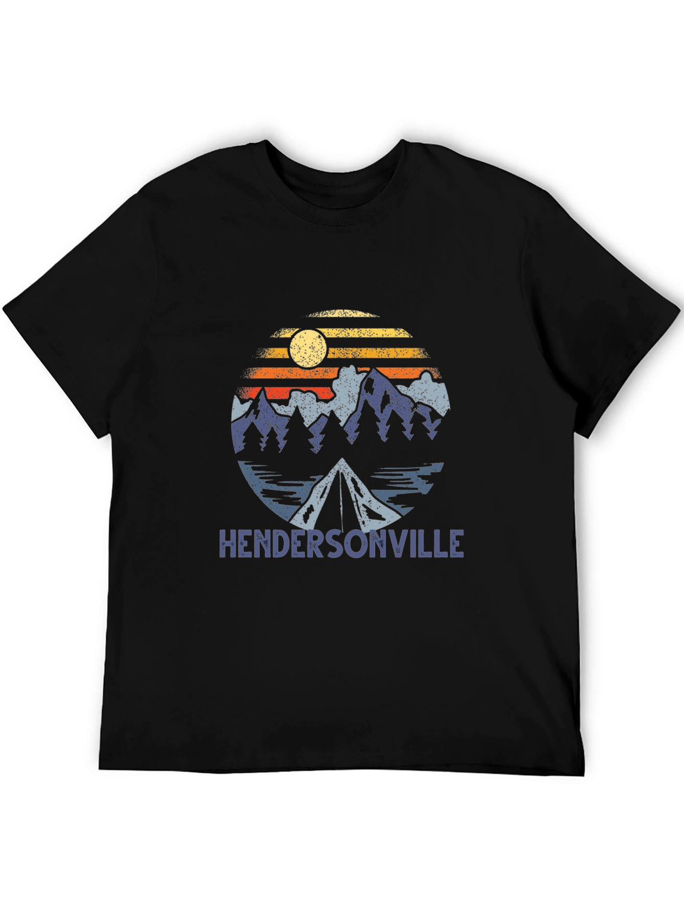 Black Hendersonville Camping Adventure T-Shirt view 5