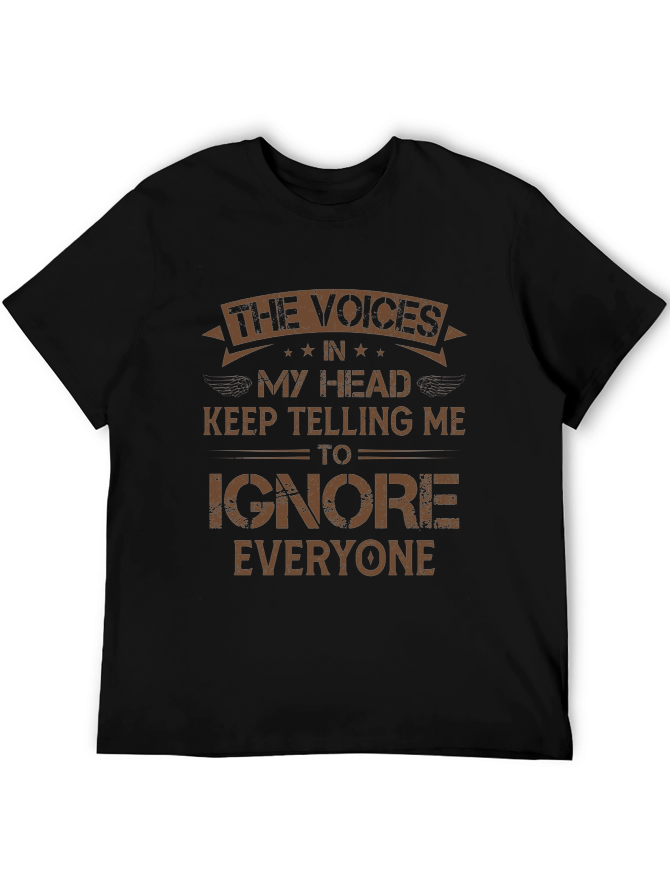 Black Voices in My Head T-Shirt - Ignore Everyone view 5