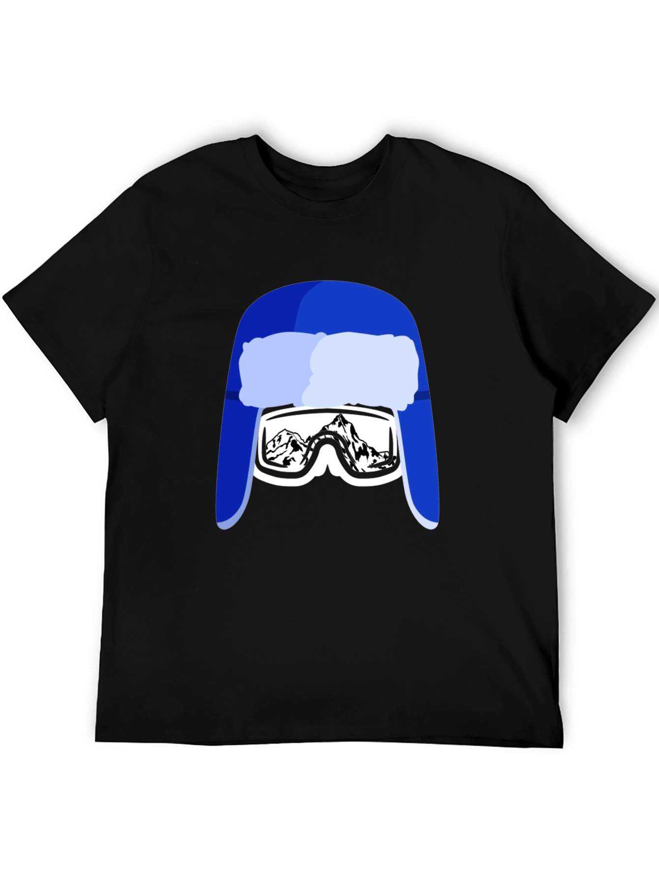 Black Funny Ski Hat Goggles T-Shirt view 5