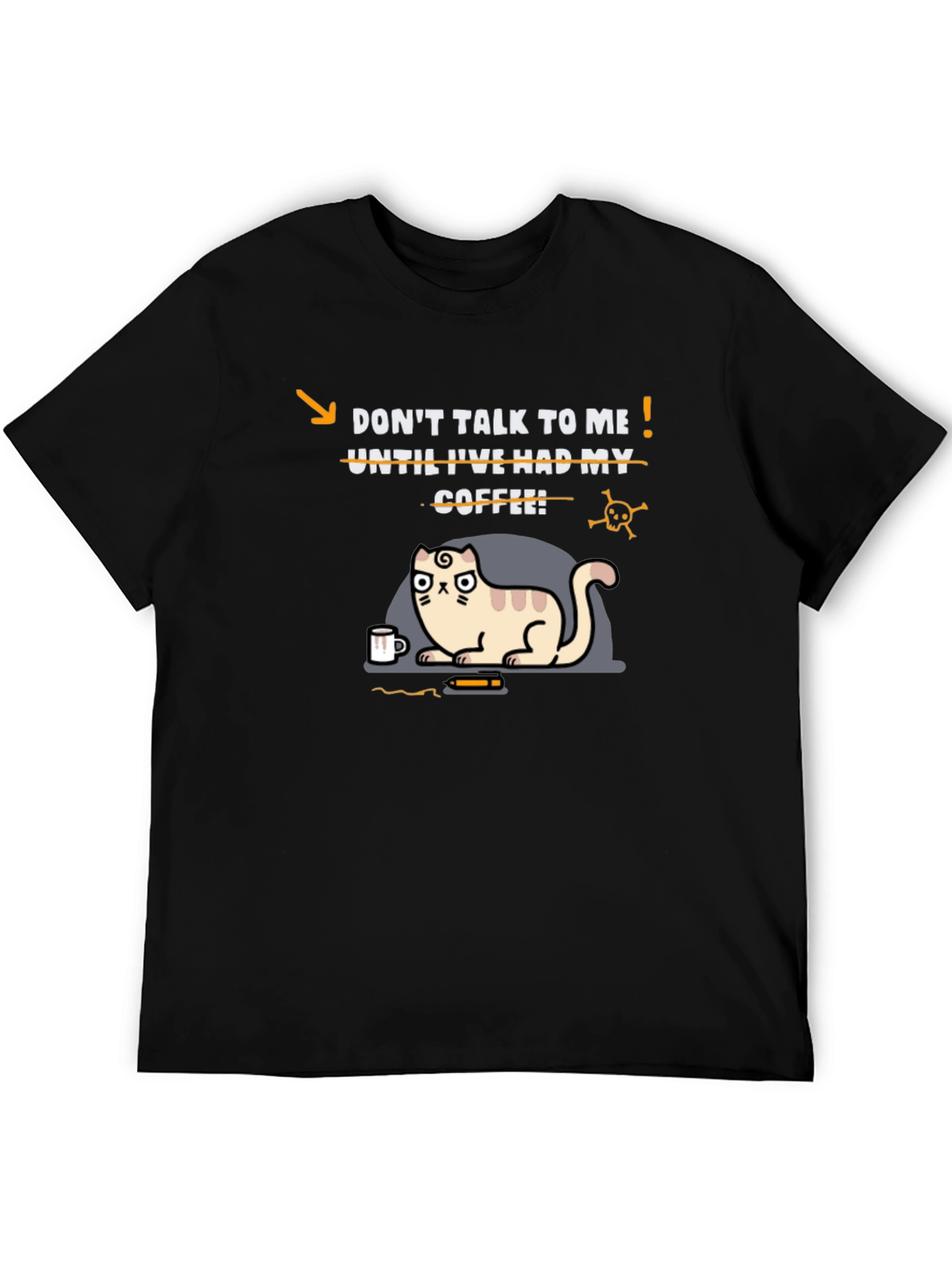 Black Don't Talk to Me Coffee Cat T-Shirt view 5
