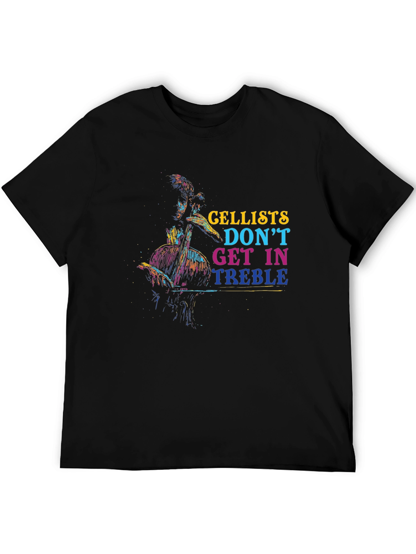 Black Cellist Pun T-Shirt view 5