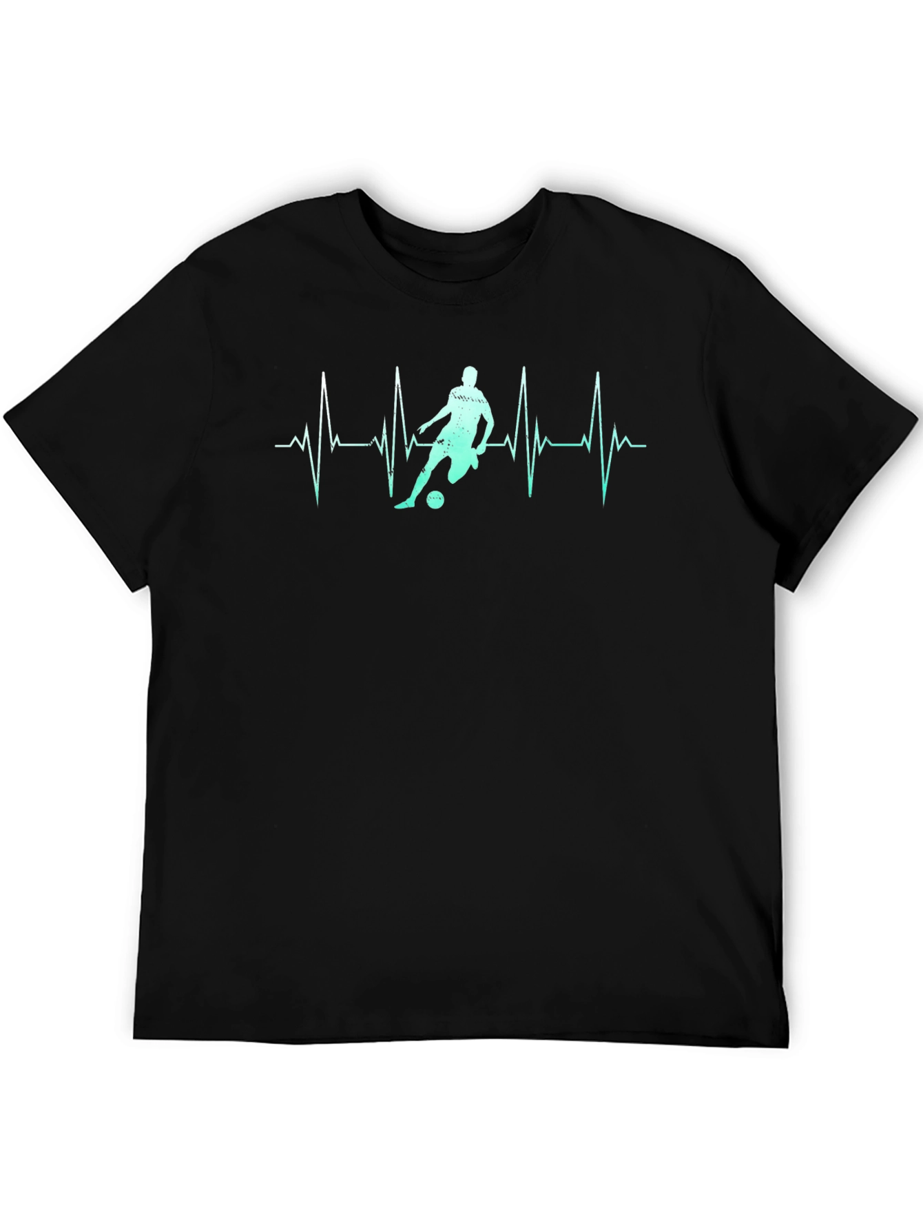 Black Soccer Heartbeat Graphic Tee view 5