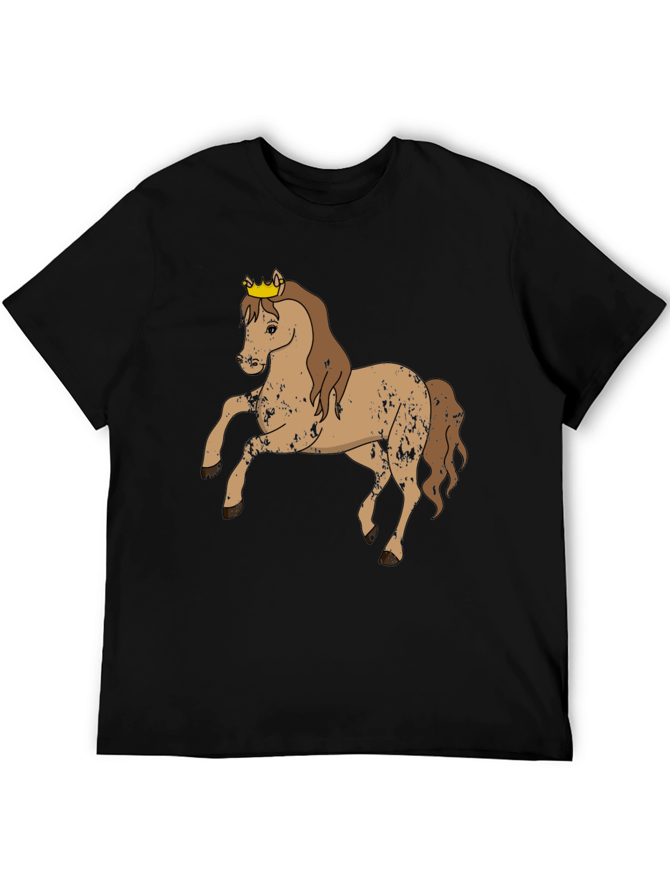 Black Horse Wearing Crown Graphic Tee view 5