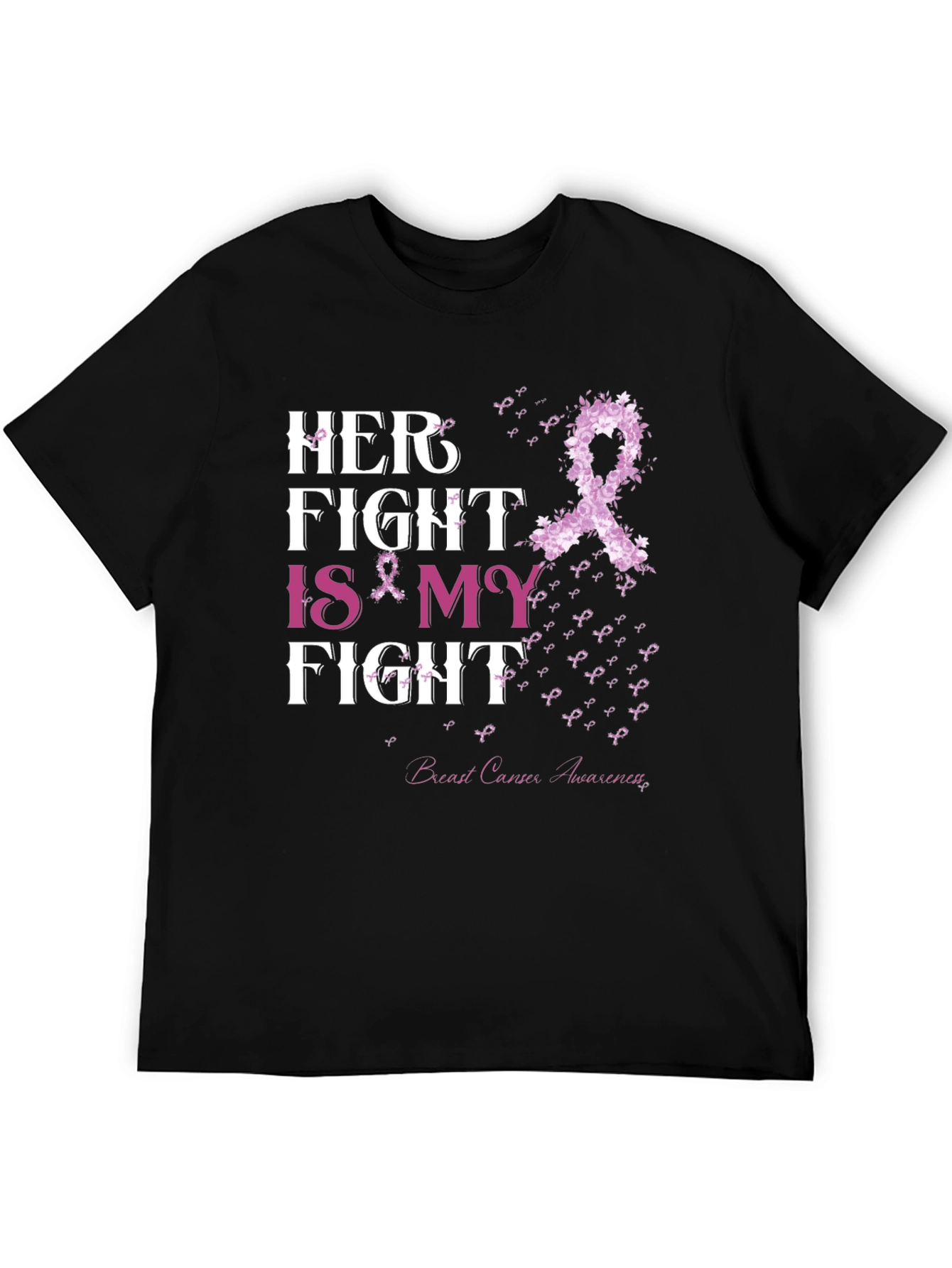 Black Her Fight is My Fight T-Shirt Breast Cancer Awareness view 5
