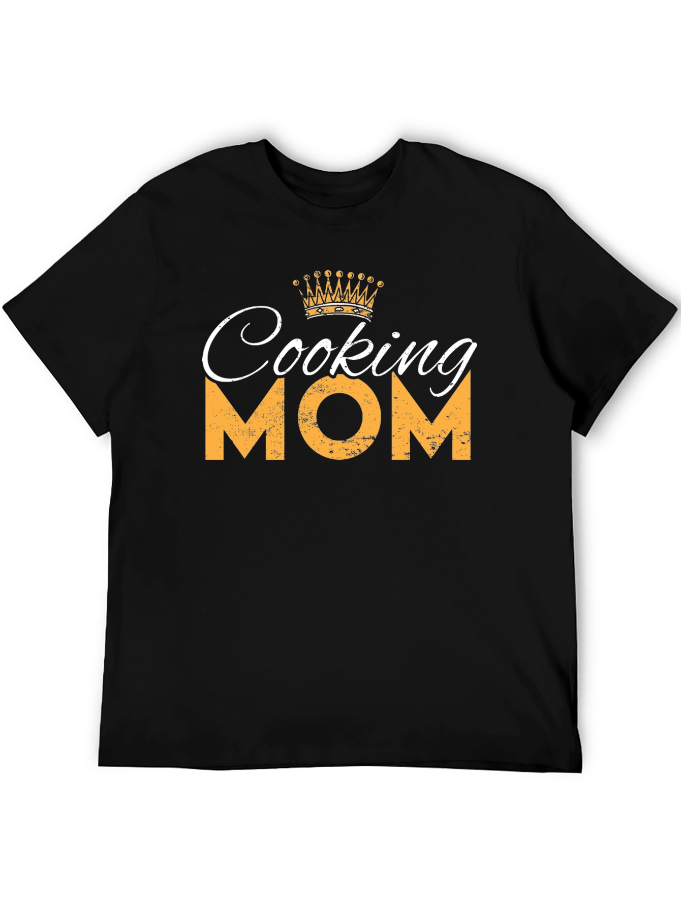 Black Cooking Mom T-Shirt - Black Crew Neck Tee view 5