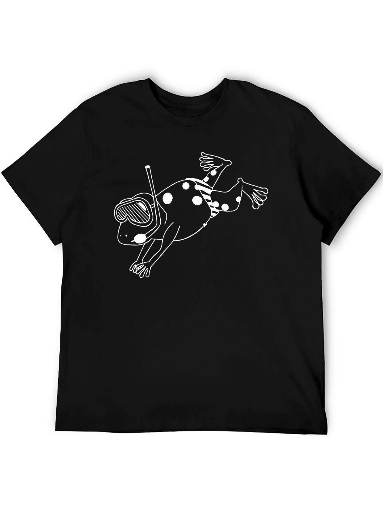 Black Funky Diving Frog Graphic T-Shirt view 5