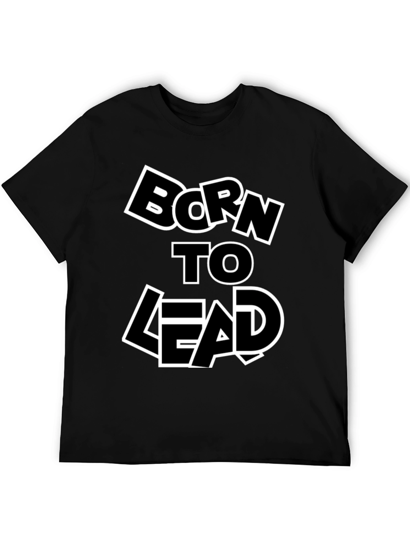 Black Born to Lead Graphic Print T-Shirt - Black view 5