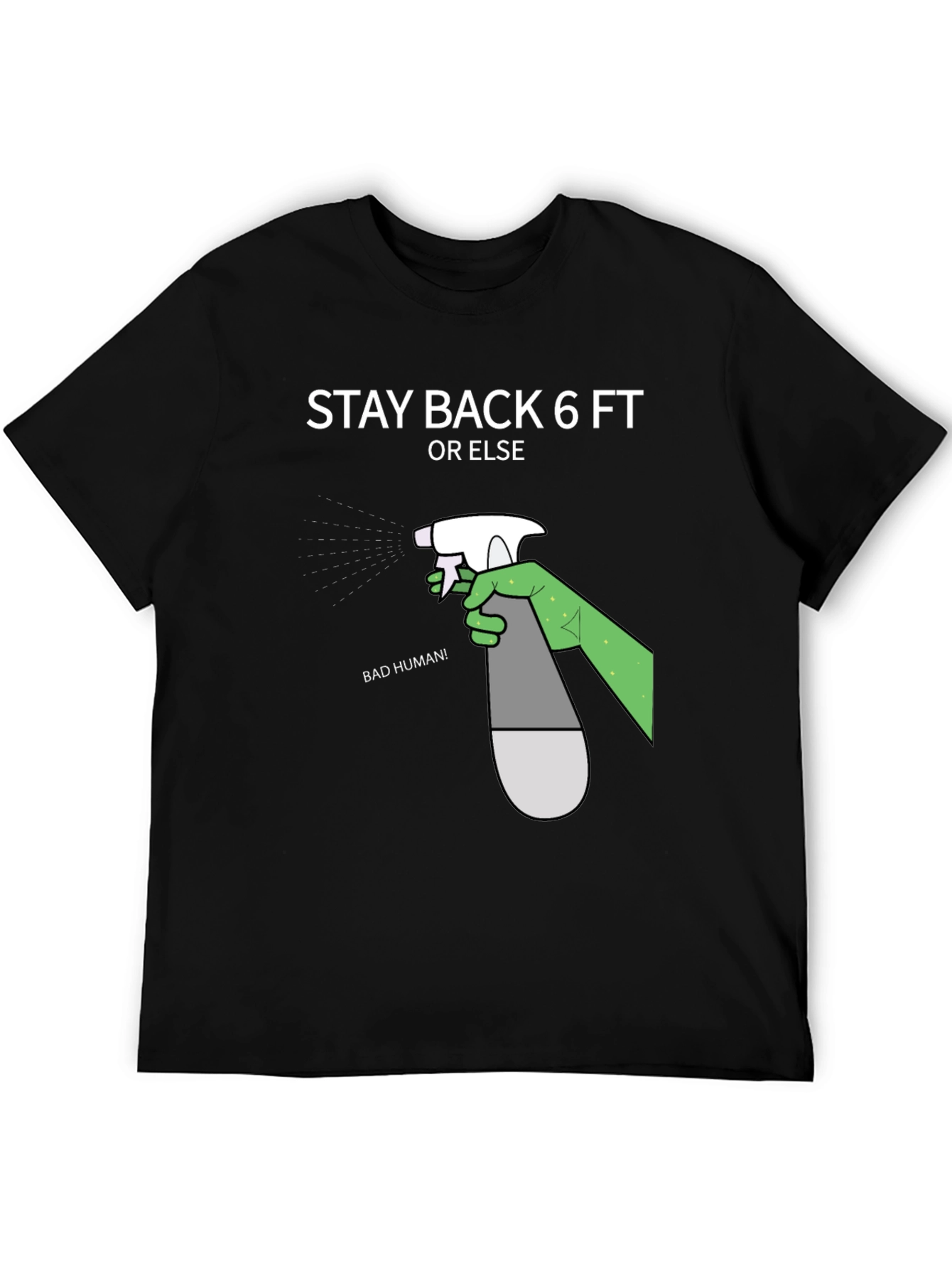 Black Stay Back 6ft Novelty Graphic T-Shirt view 5