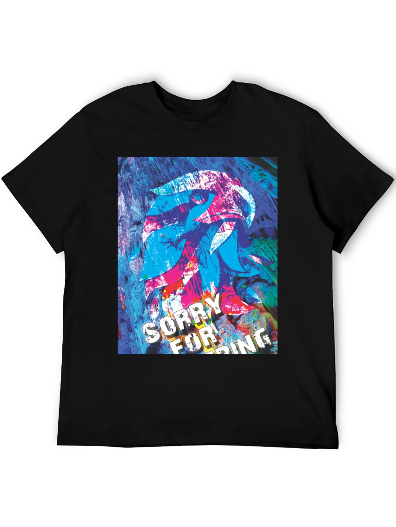 Black Abstract Graphic Tee - Sorry For Being Awesome view 5