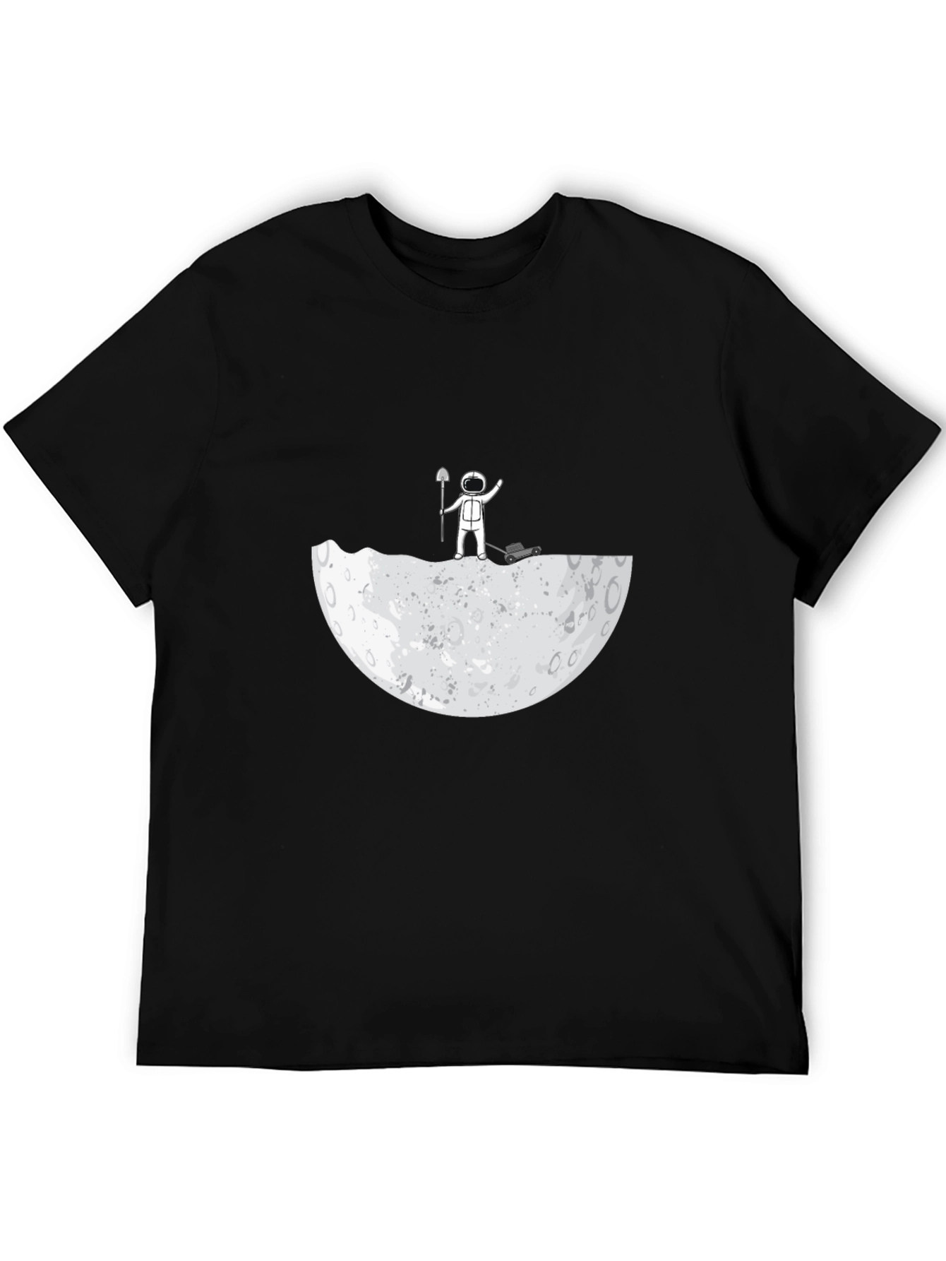 Black Astronaut Moon Landscaping T-Shirt view 5