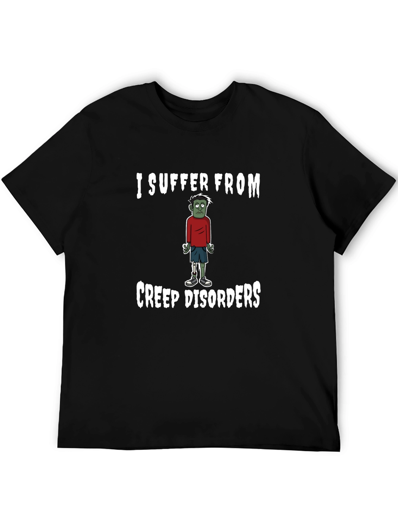Black Creep Disorders Zombie Humor T-Shirt view 5