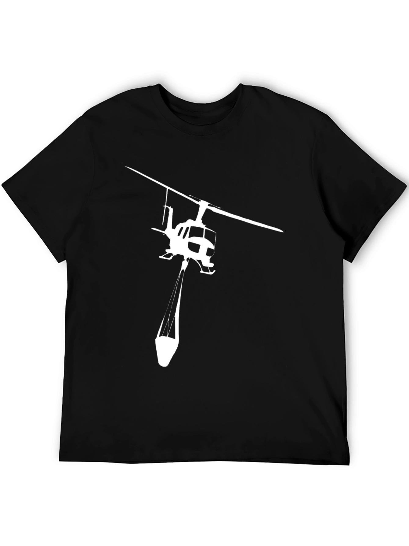 Black Helicopter Graphic T-Shirt - Black Cotton Tee view 5