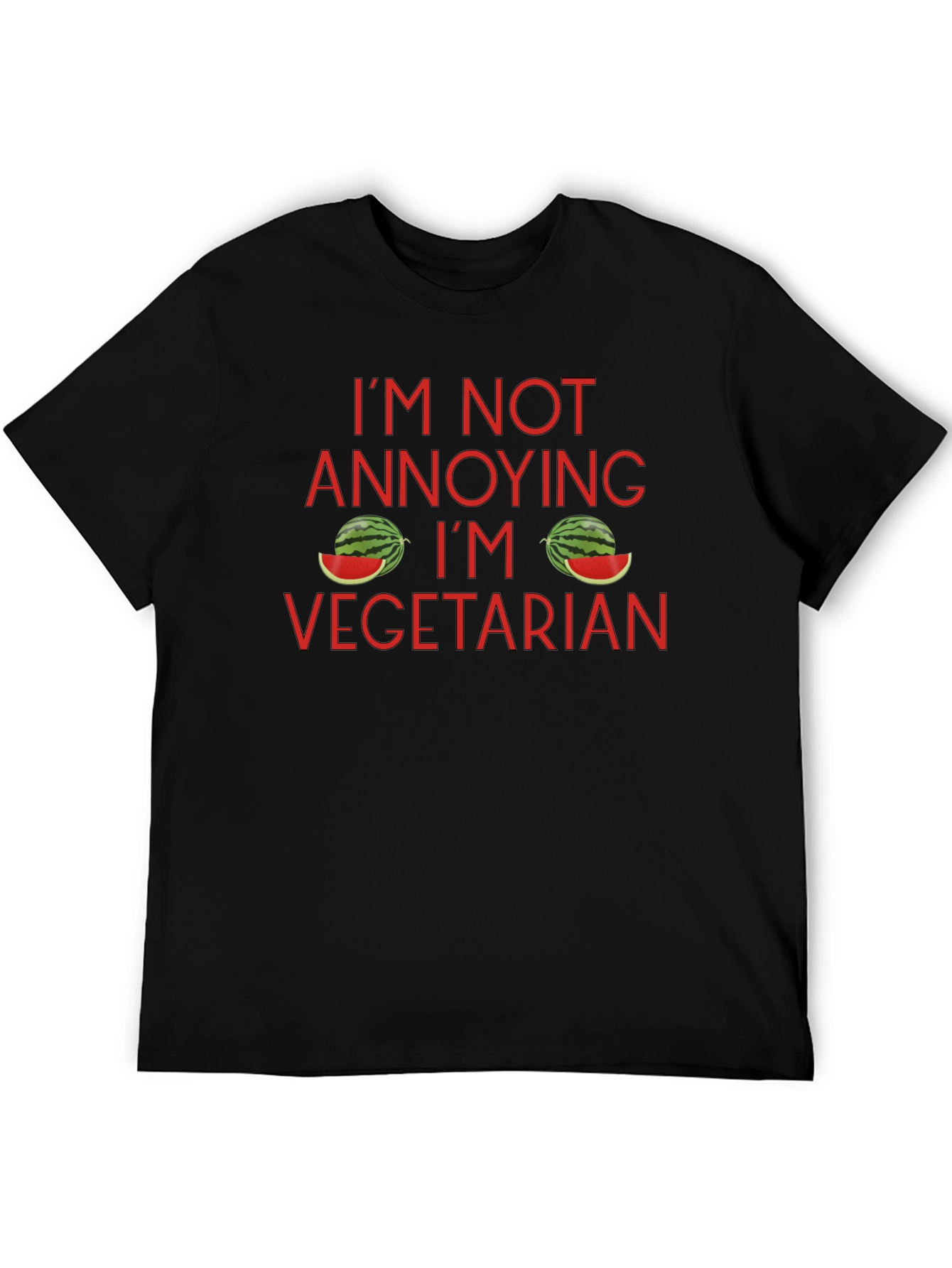 Black I'm Not Annoying, I'm Vegetarian T-Shirt view 5